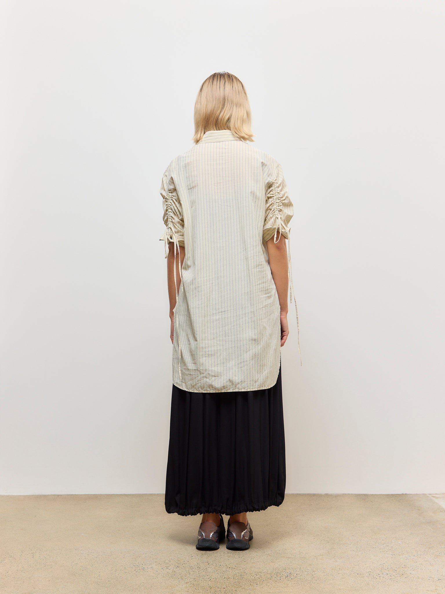 Shirring Sleeve Blouse Yellow