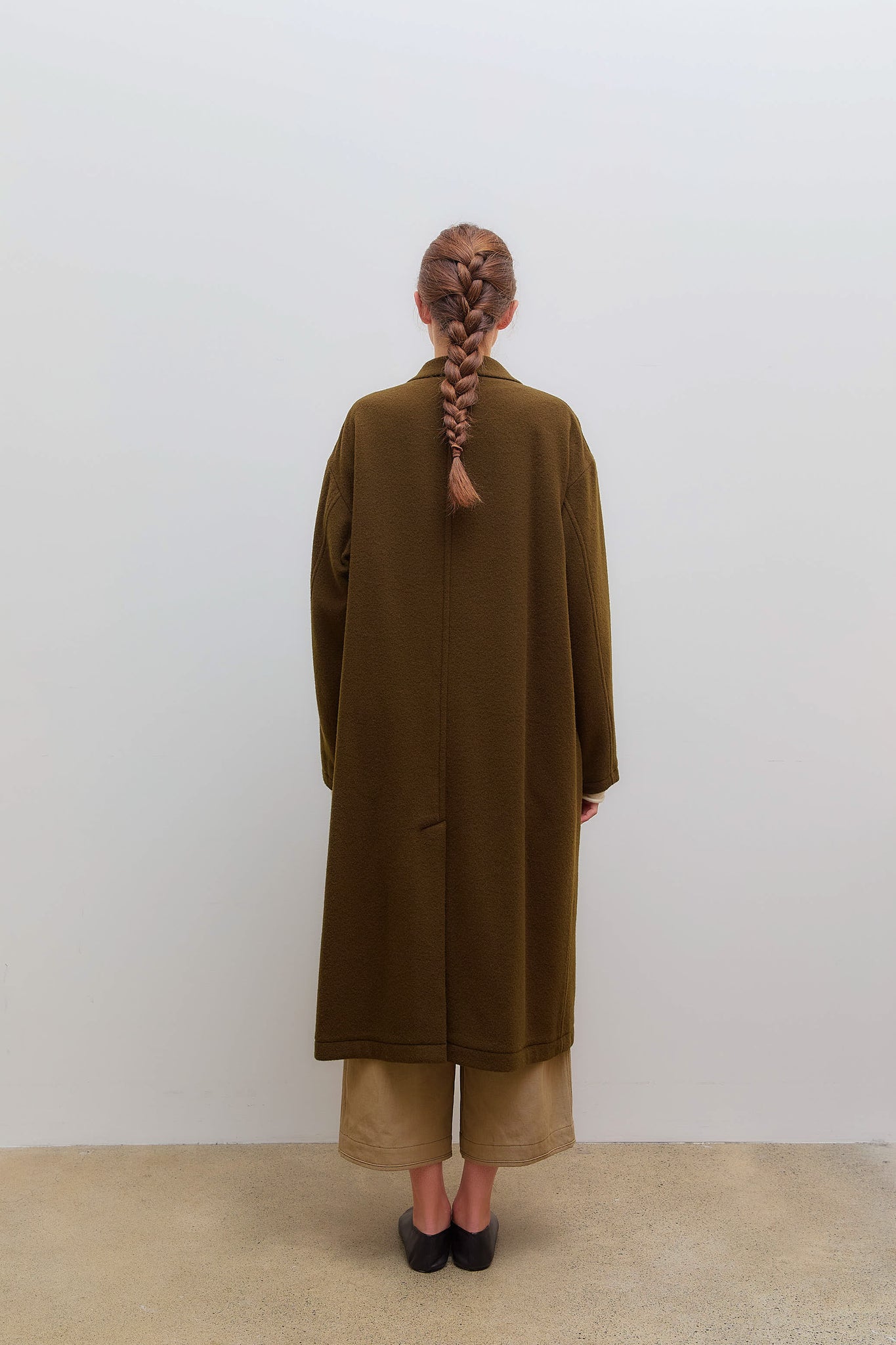 Button Tailored Coat Khaki