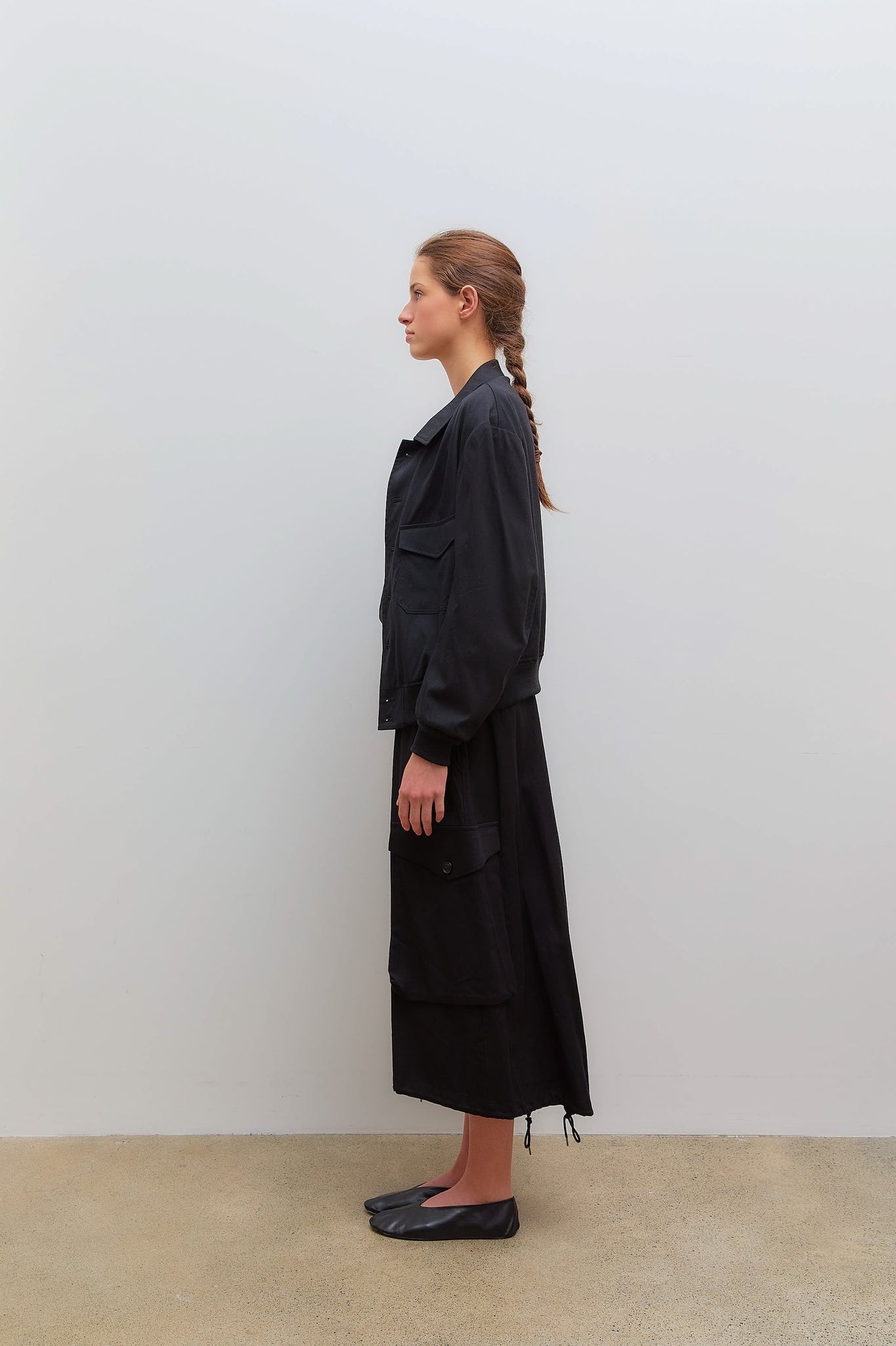 U Shirt Collar Y Jacket Black