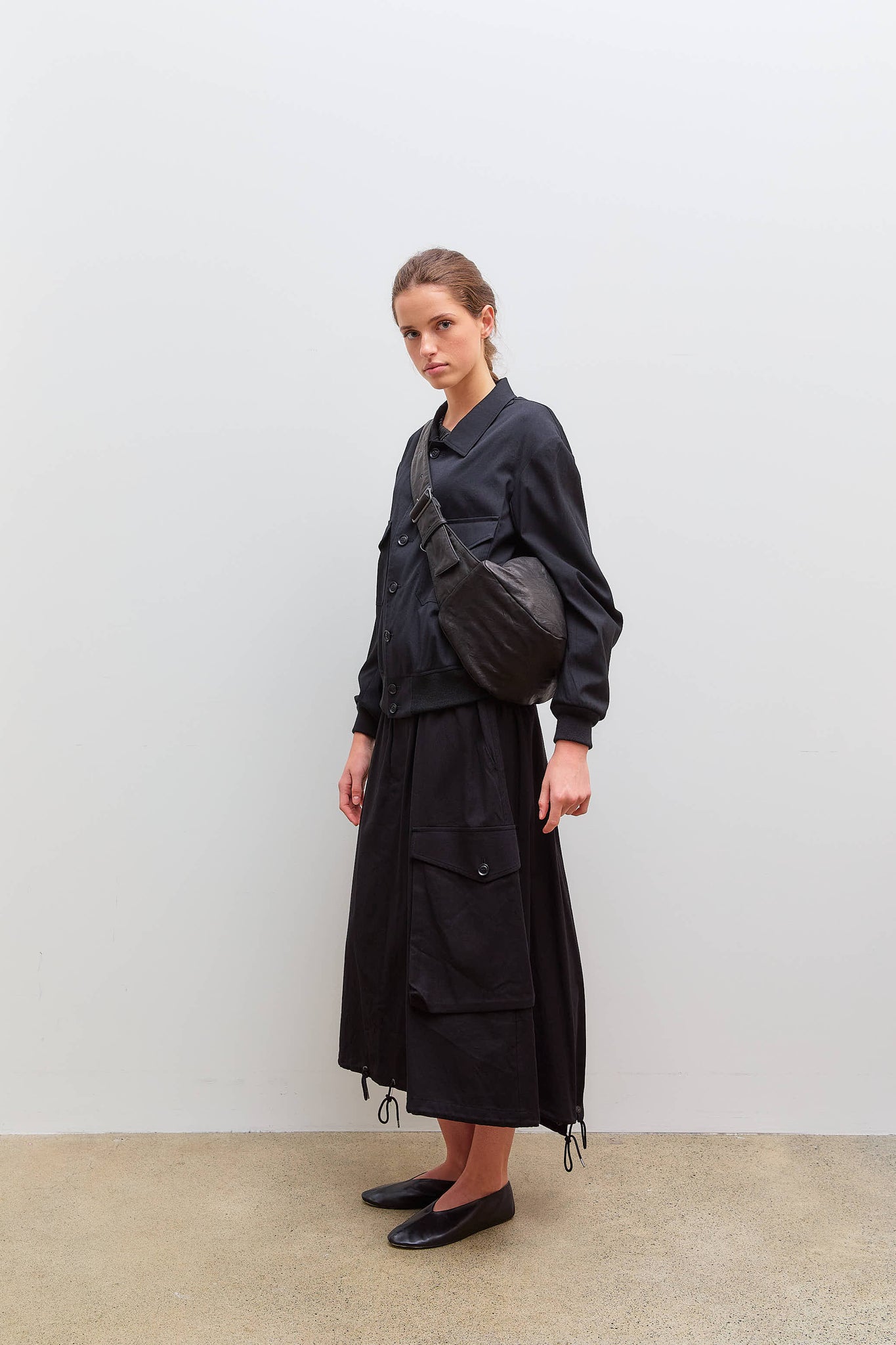 Box Shoulder Bag Leather Black