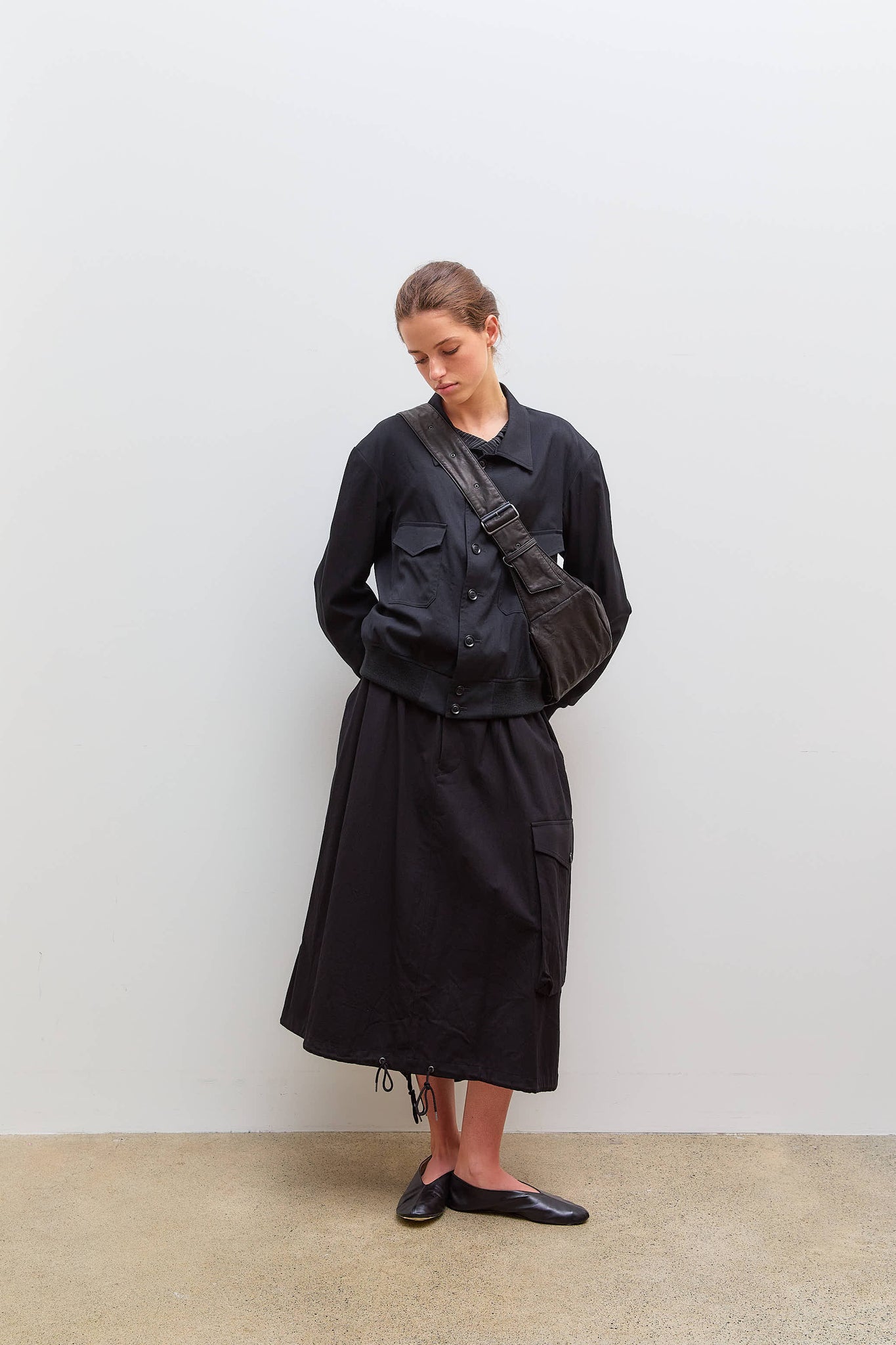 Box Shoulder Bag Leather Black