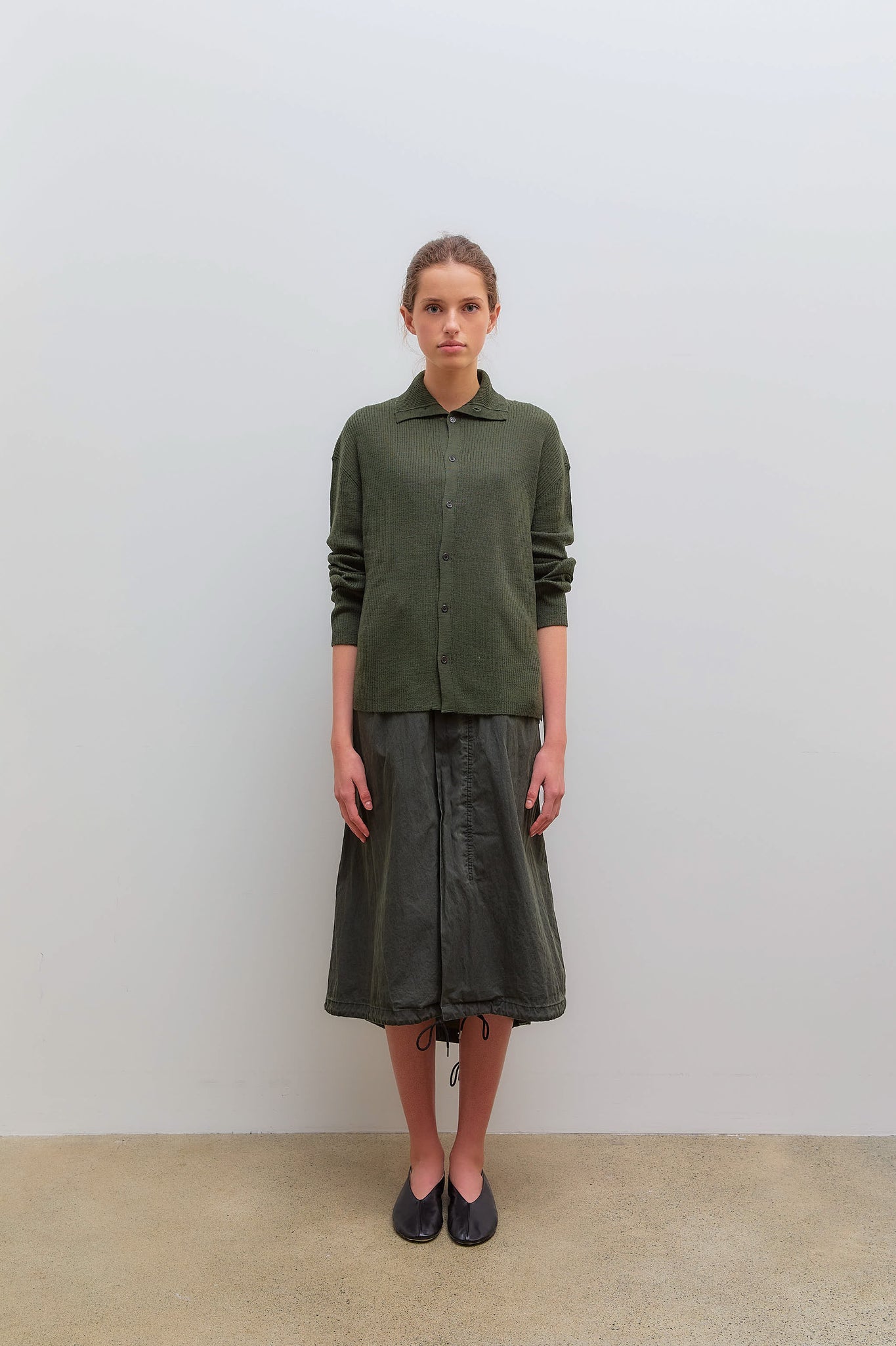 Rib Cardigan Khaki