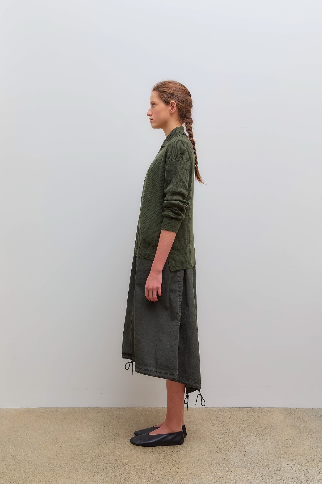 Rib Cardigan Khaki