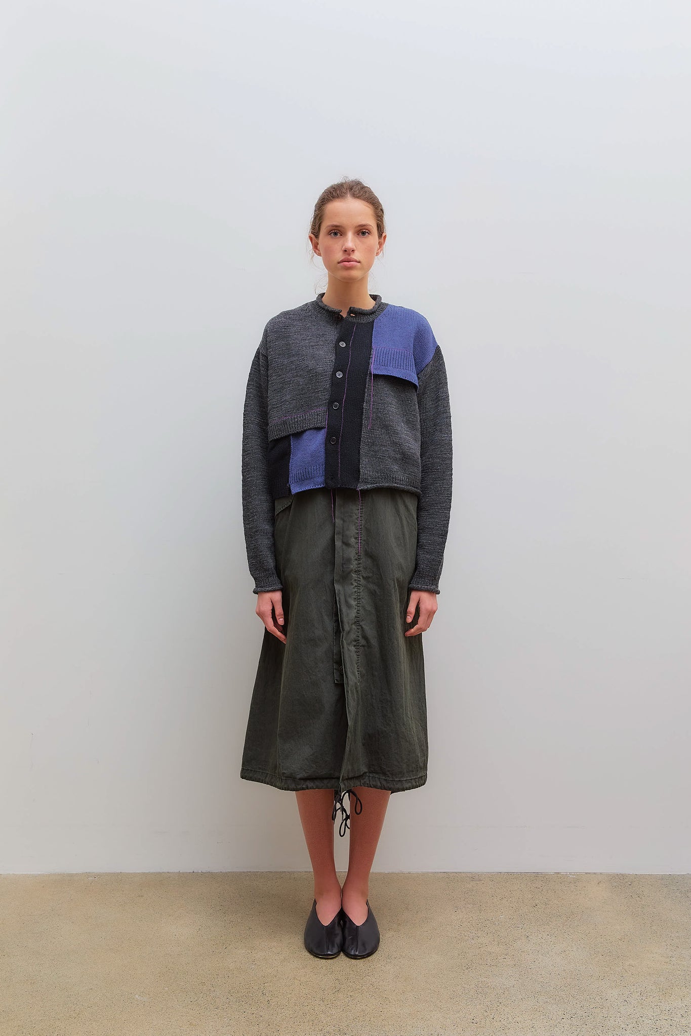 Patchwork Cardigan Grey