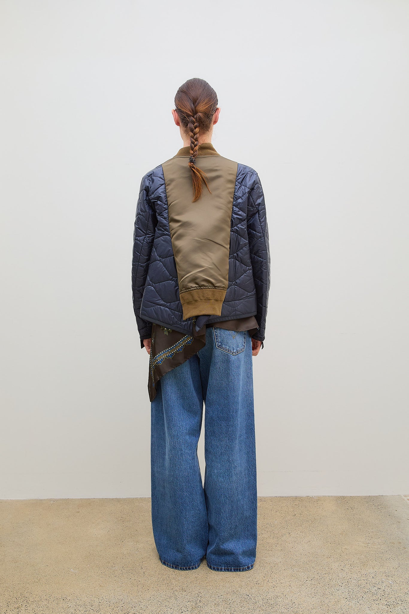 Nylon Twill Blouson Dark Khaki x Navy