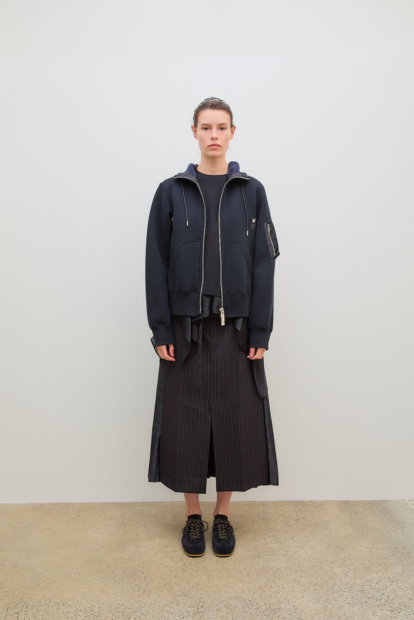 Sponge Sweater Nylon Twill Black x Black
