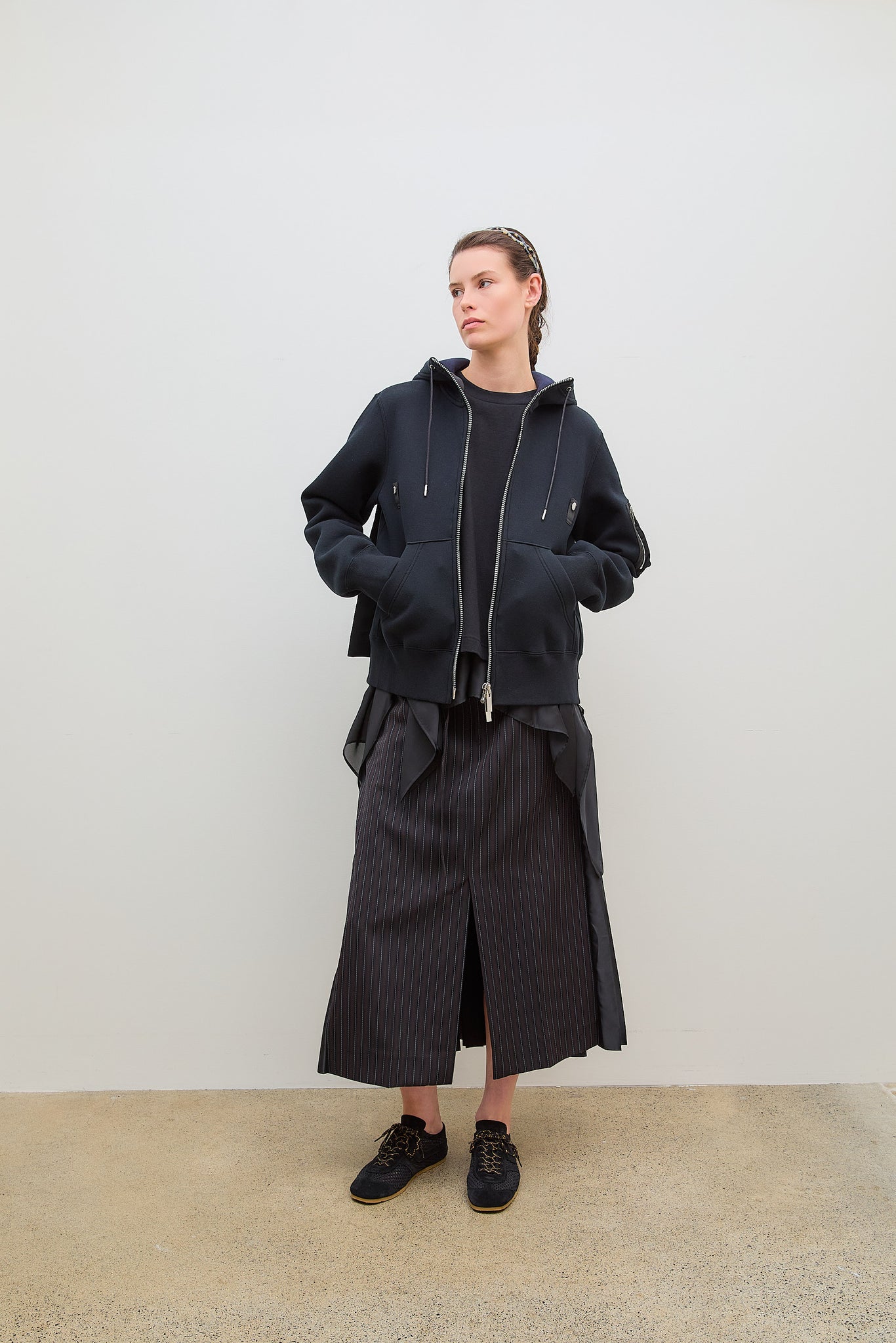 Sponge Sweater Nylon Twill Black x Black