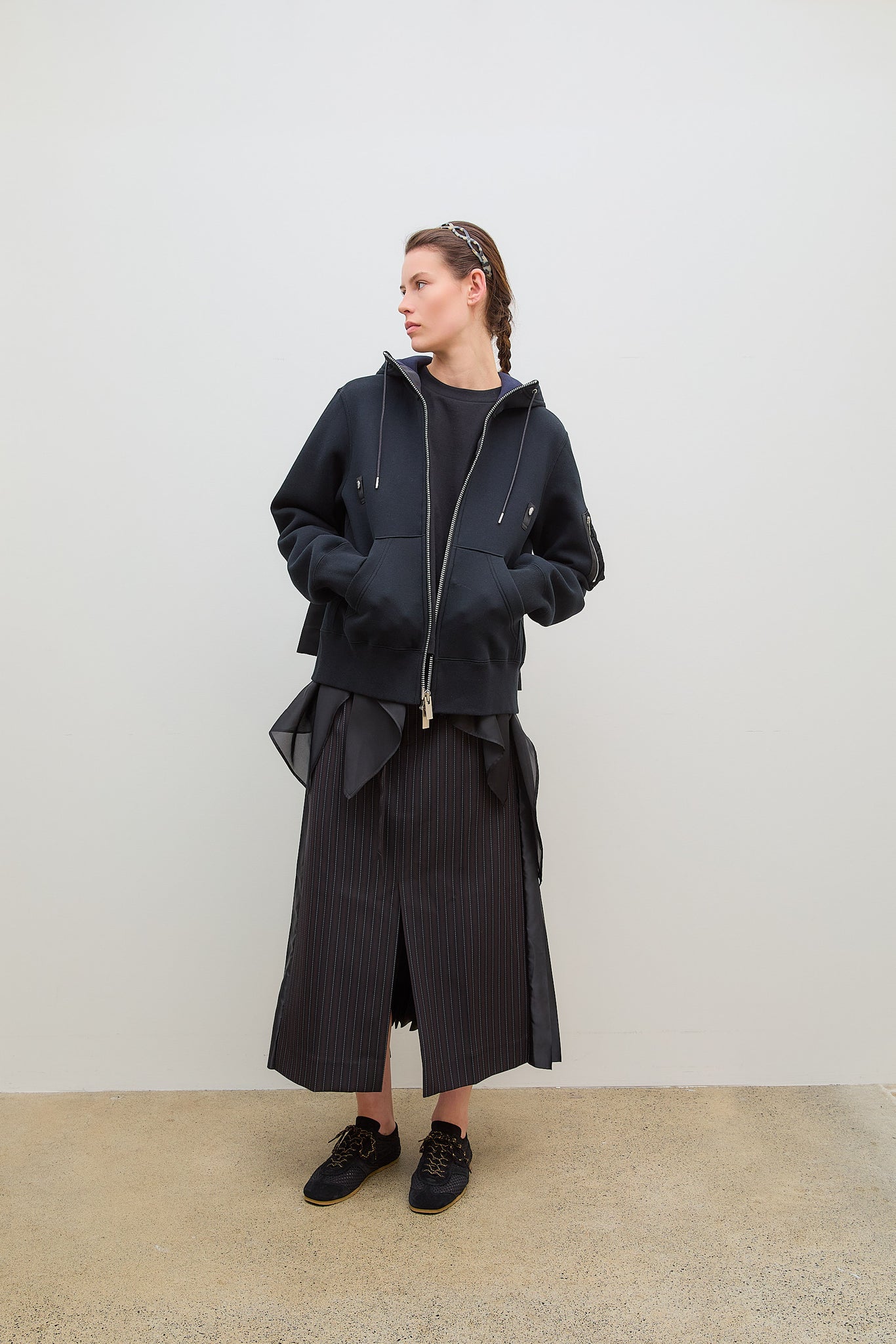 Sponge Sweater Nylon Twill Black x Black