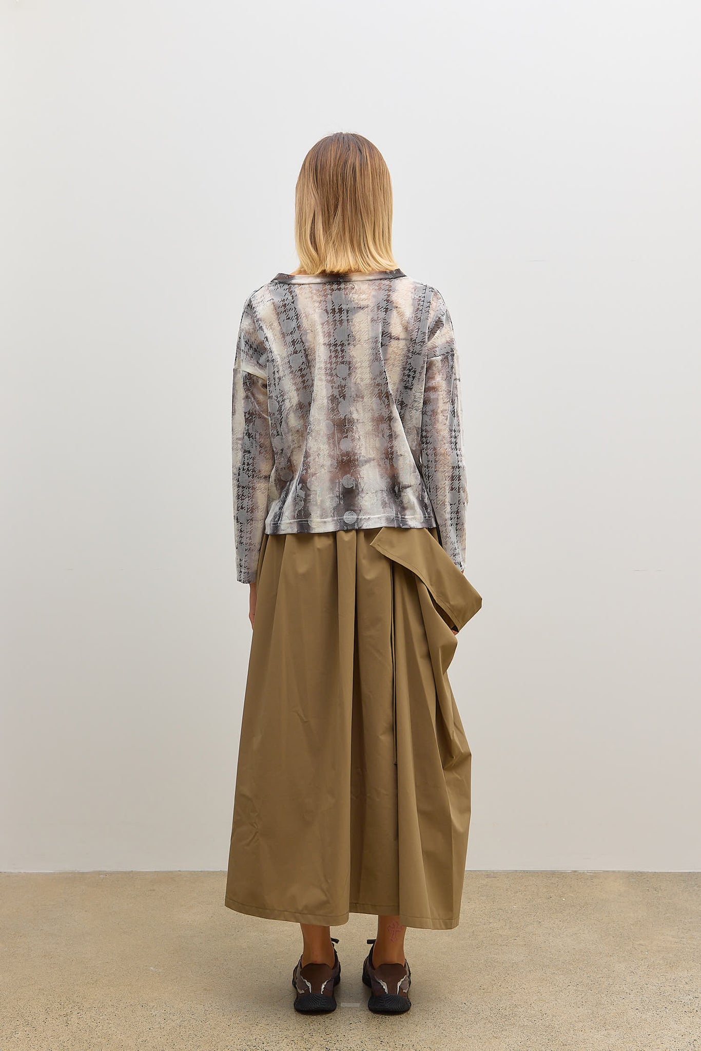 Gathered Skirt Beige