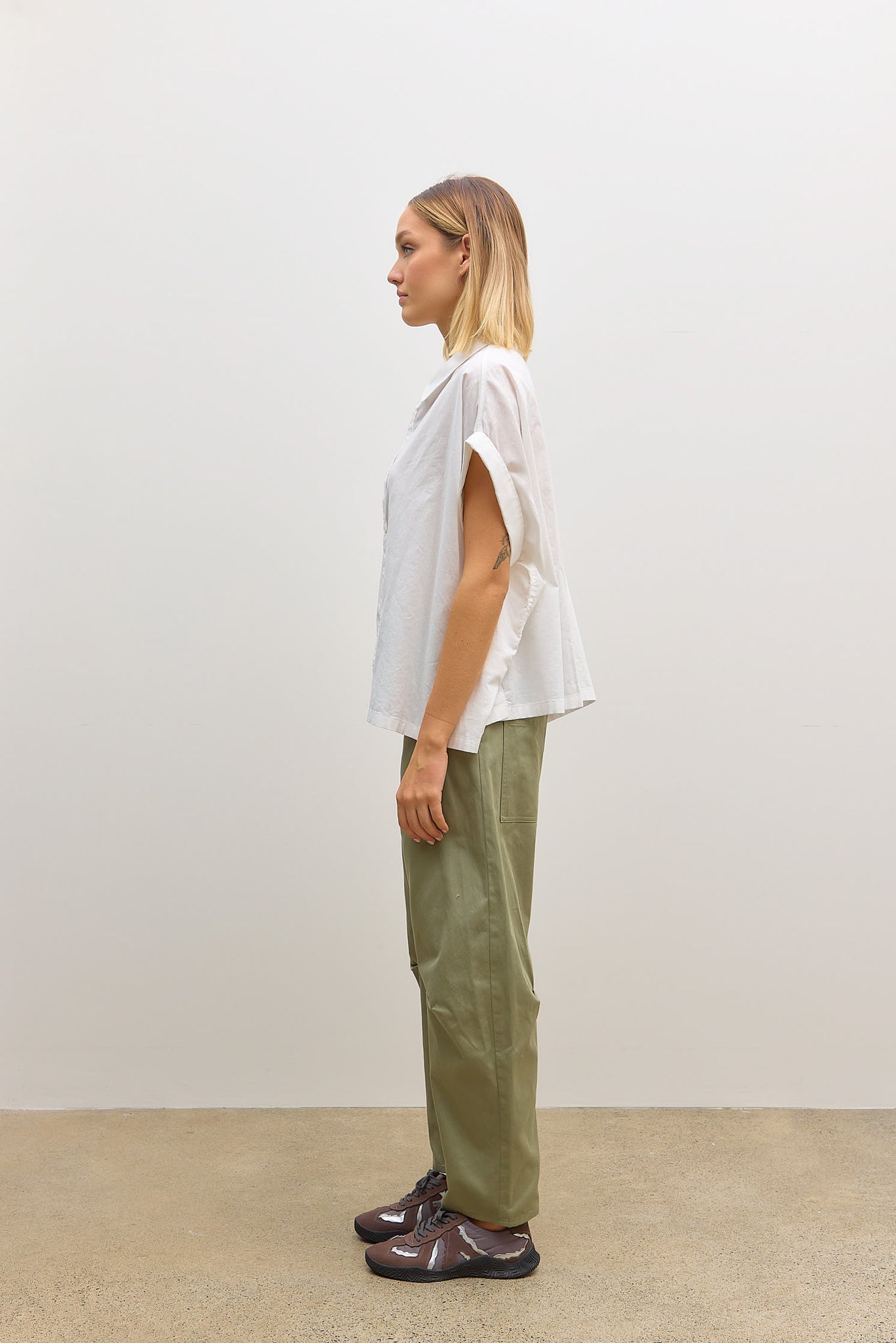 U Wide Pants Gusset Khaki