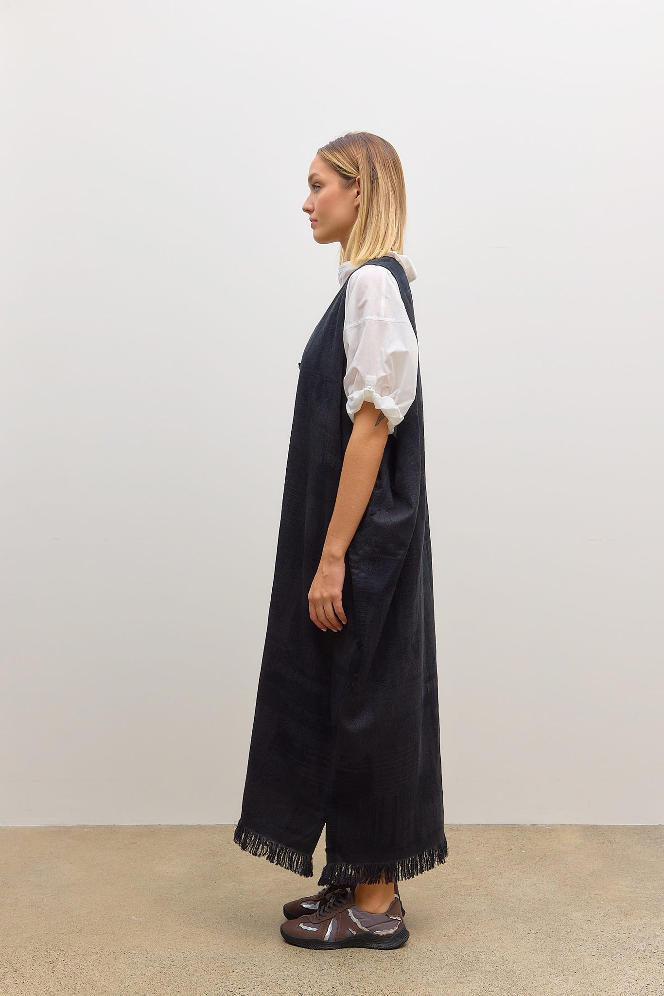 O Asymmetry Sleeveless Dress Grey
