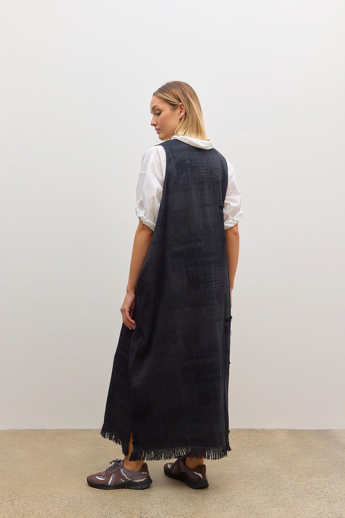 O Asymmetry Sleeveless Dress Grey