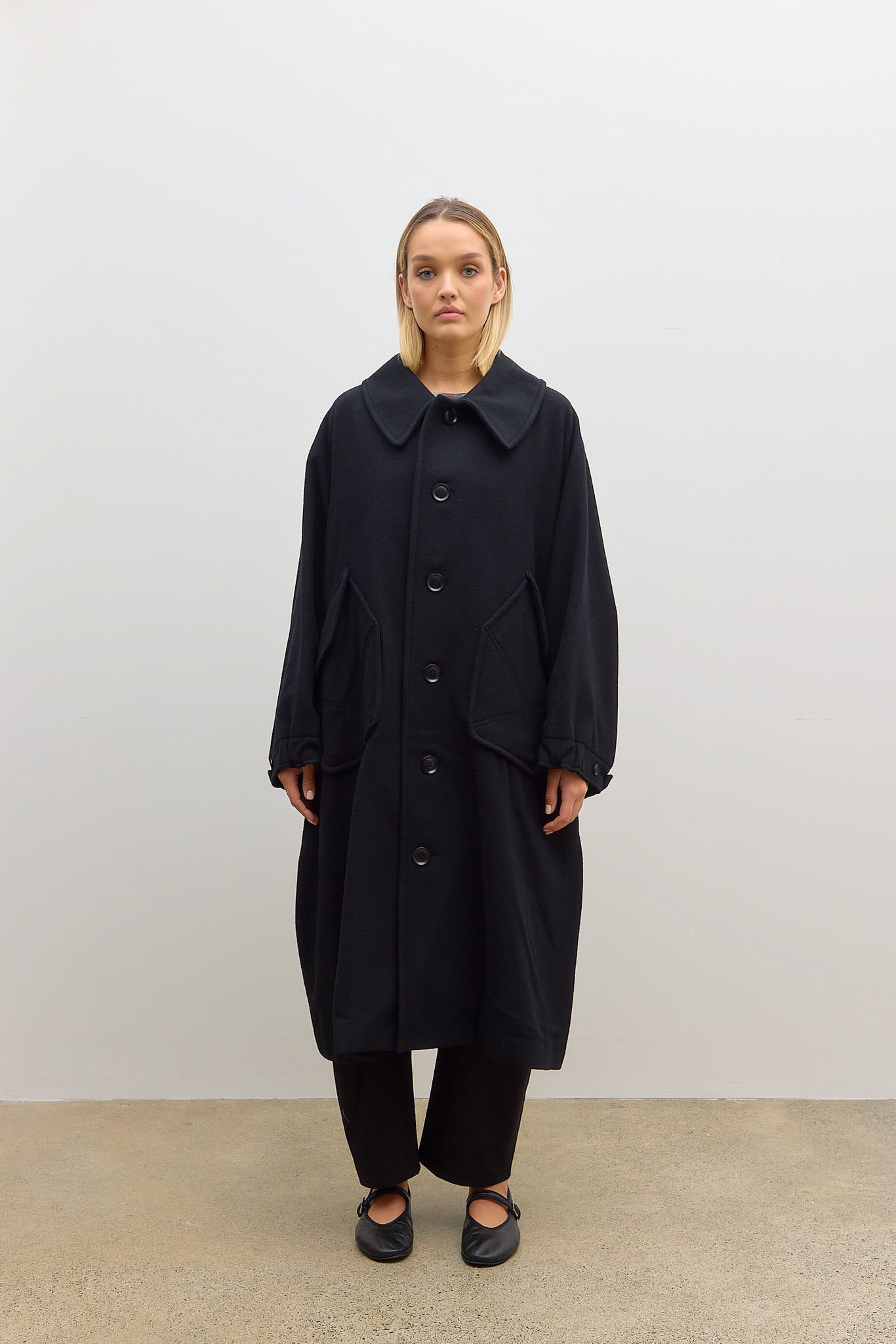 U Big Pocket Coat Black