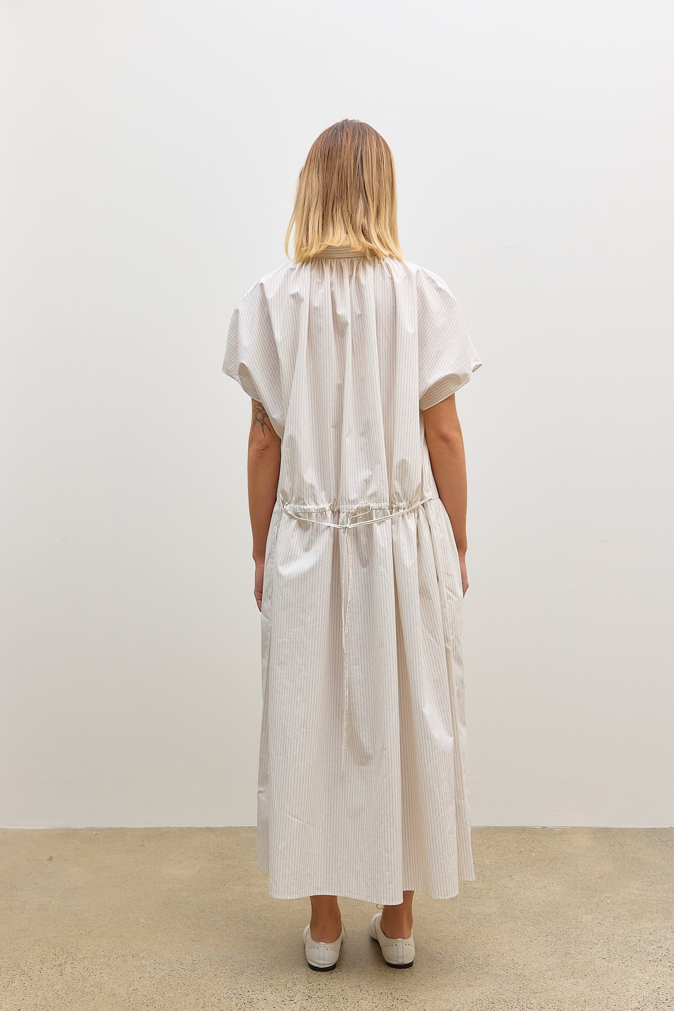 Drop Sleeve Painters Dress Ecru/Rust