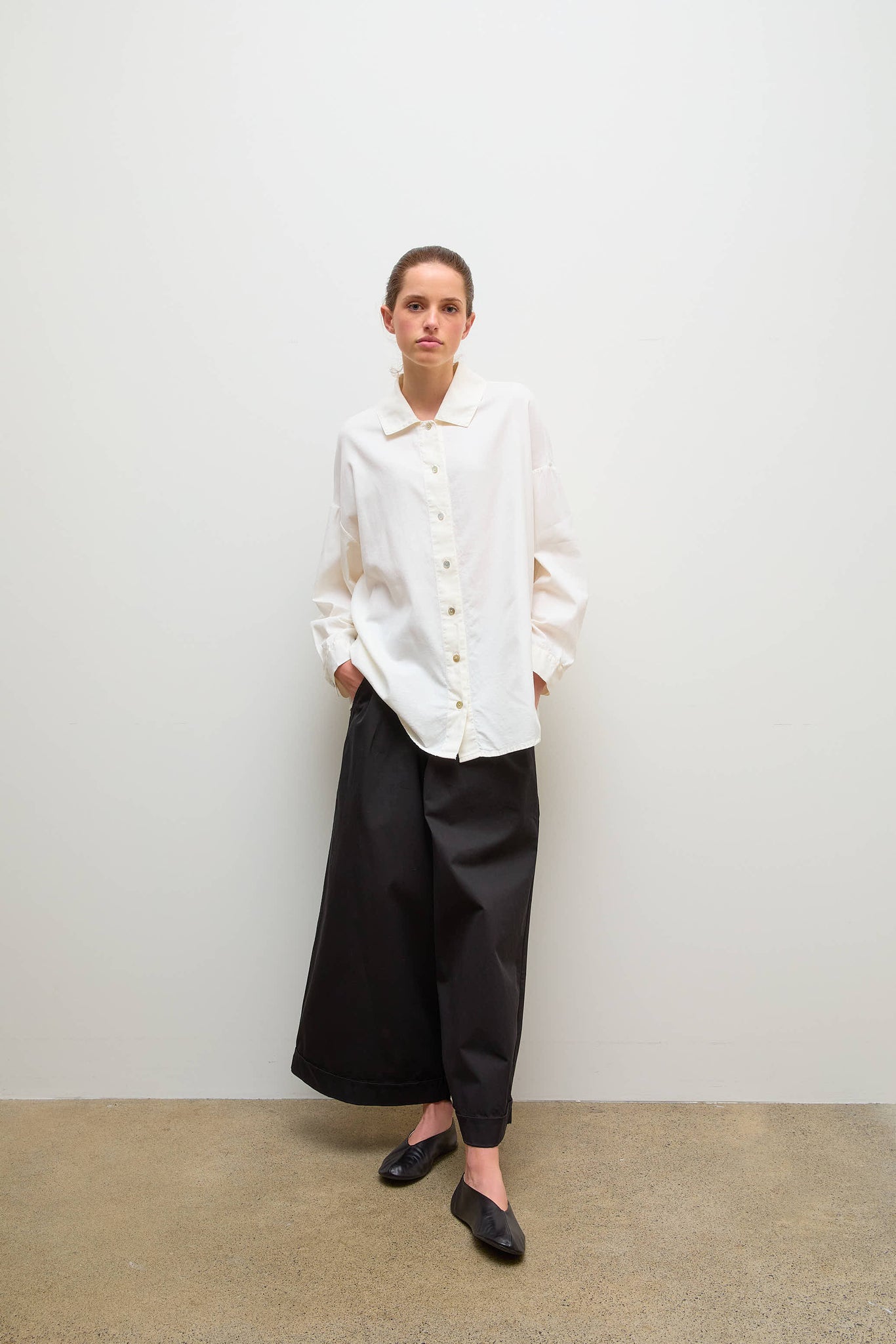 Claudia Flannel Cotton Shirt Off White