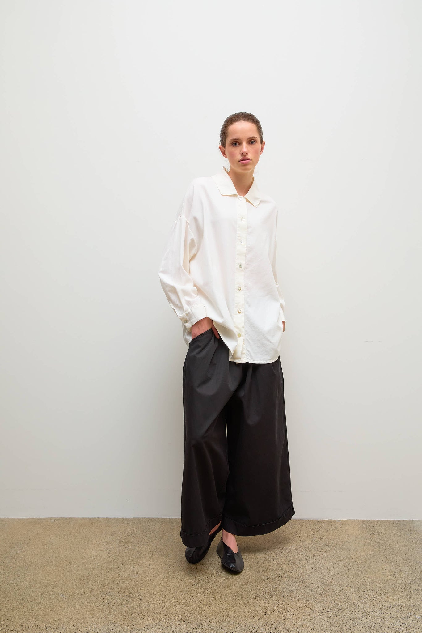 Claudia Flannel Cotton Shirt Off White