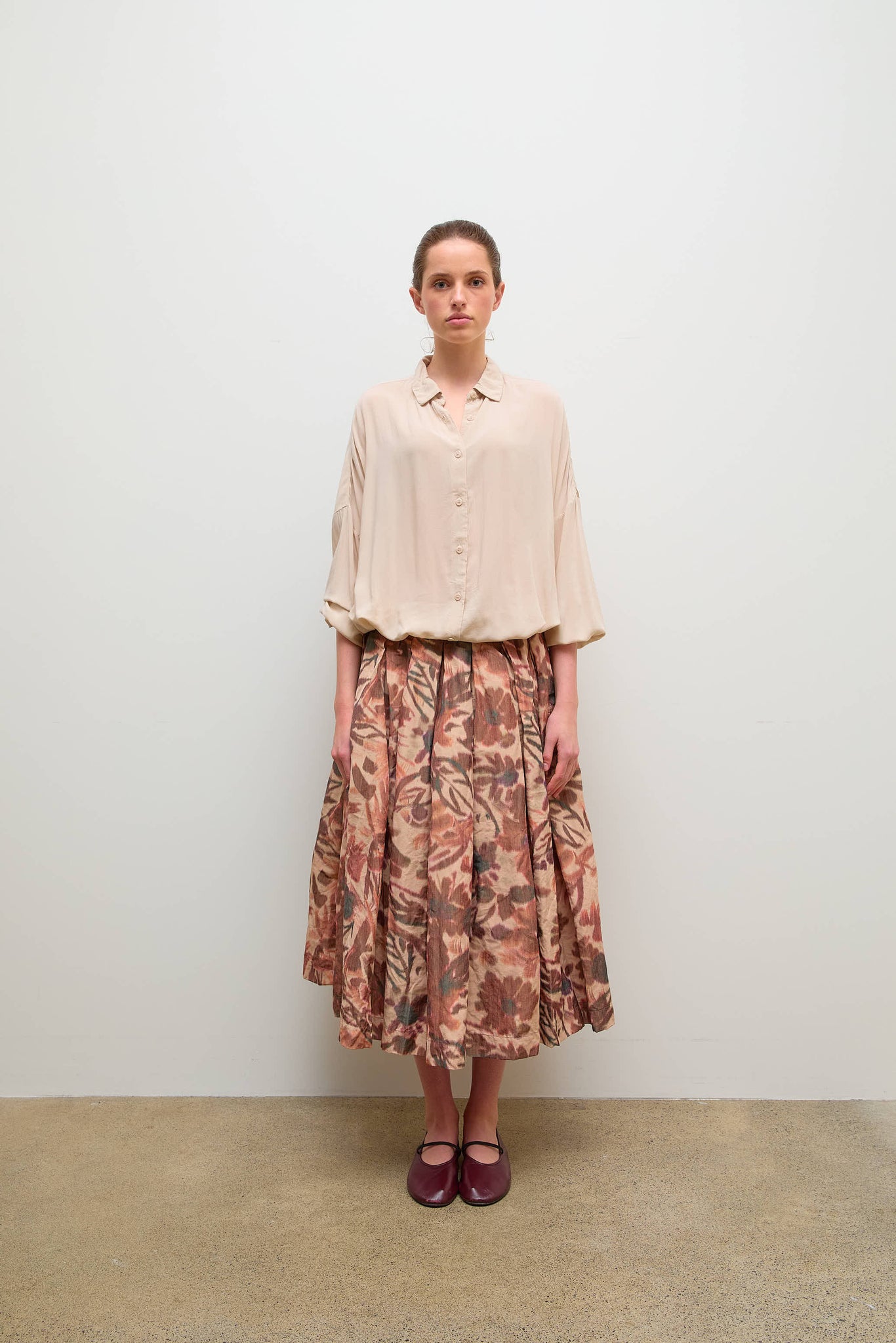 Double Rideaux Skirt Ikat Reds