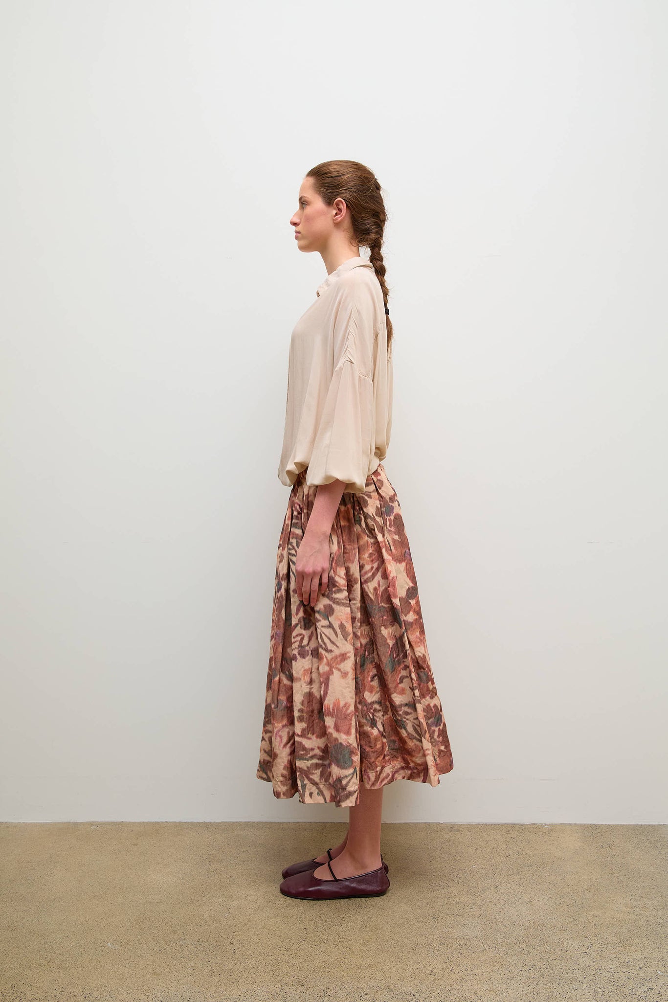 Double Rideaux Skirt Ikat Reds