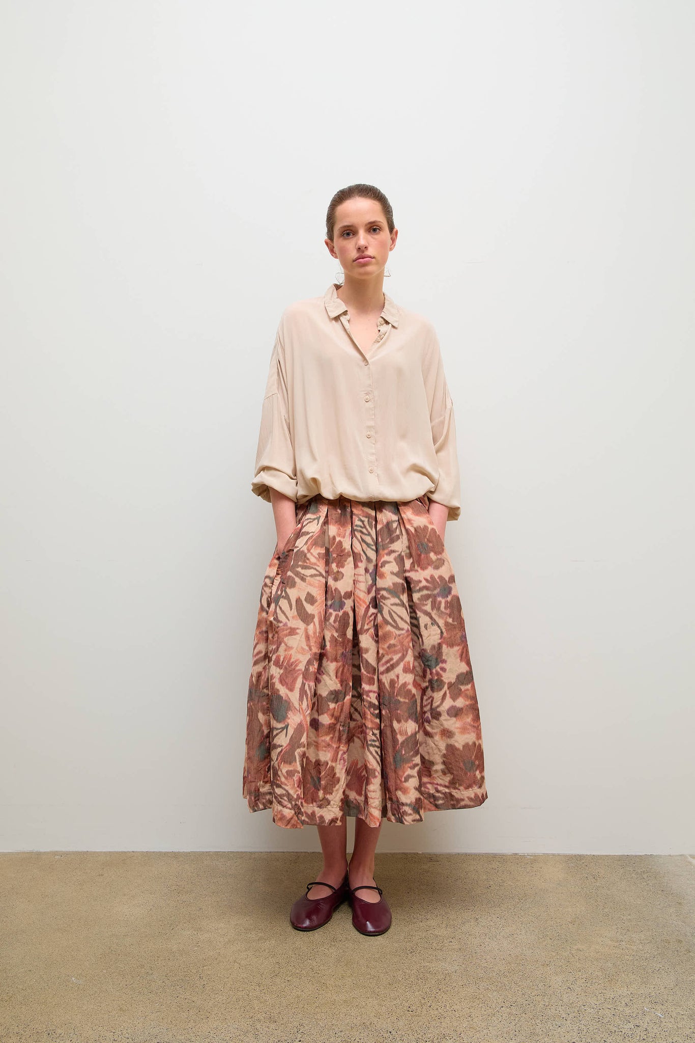 Double Rideaux Skirt Ikat Reds