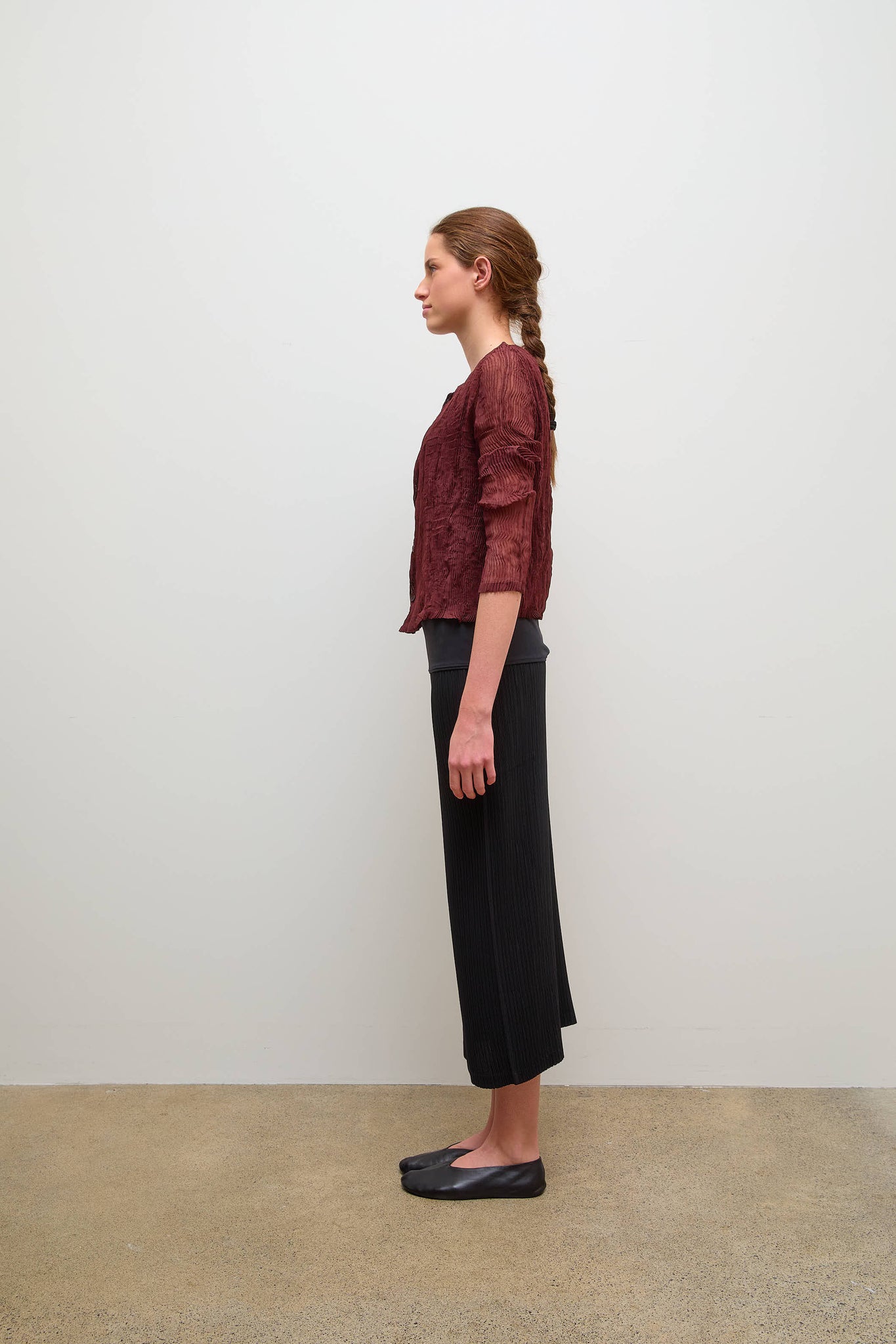 Chiffon Twist Cardigan Brown