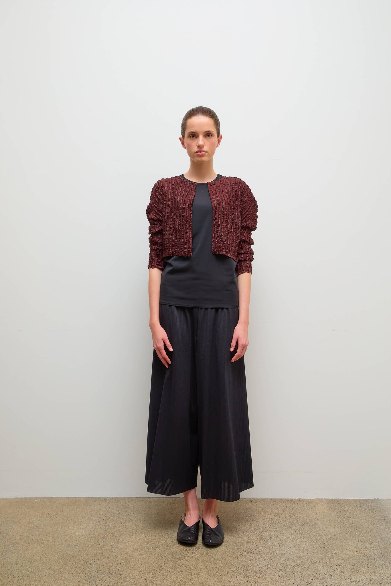 Cropped Cardigan Brown