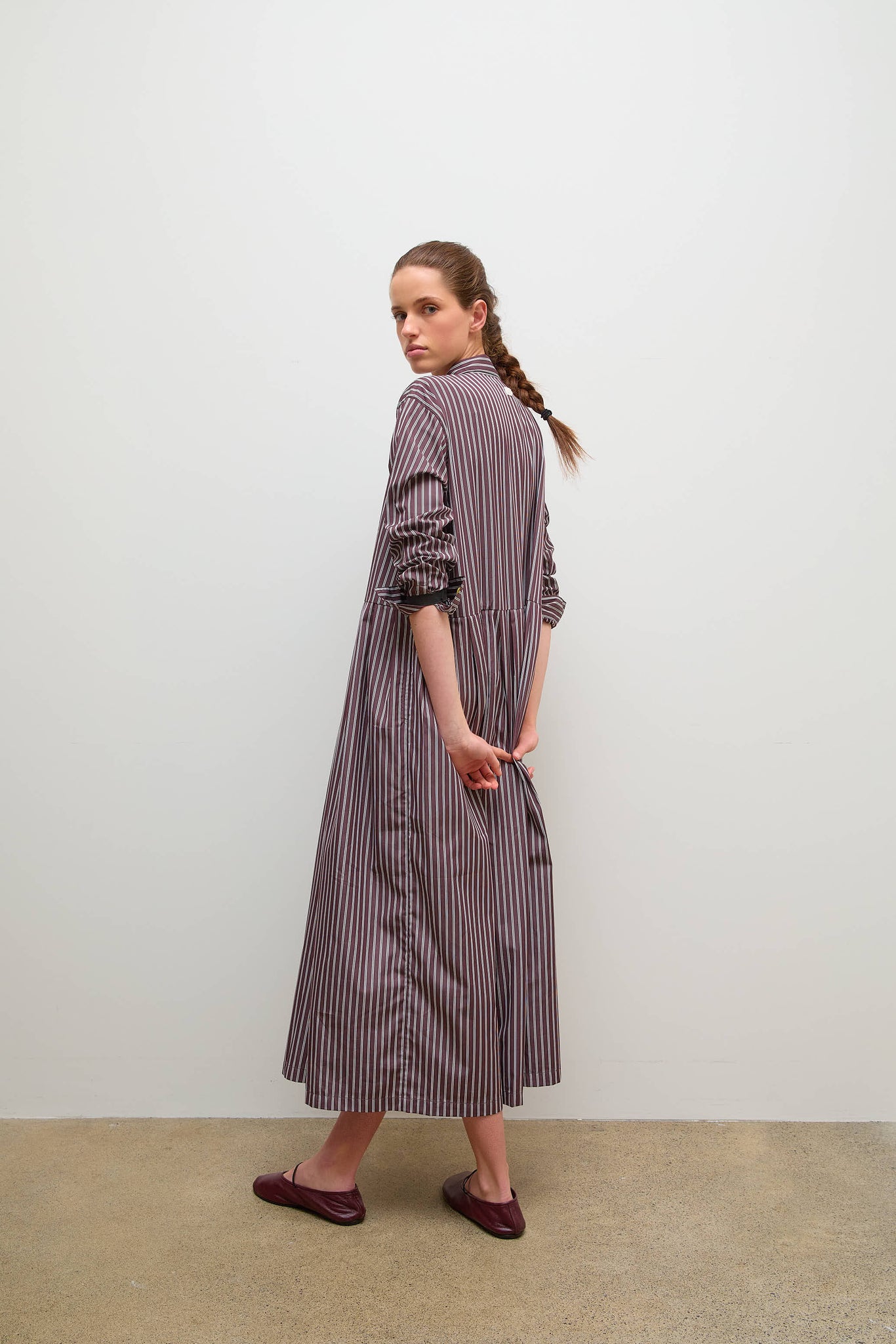 Titi Dress Brown Stripe