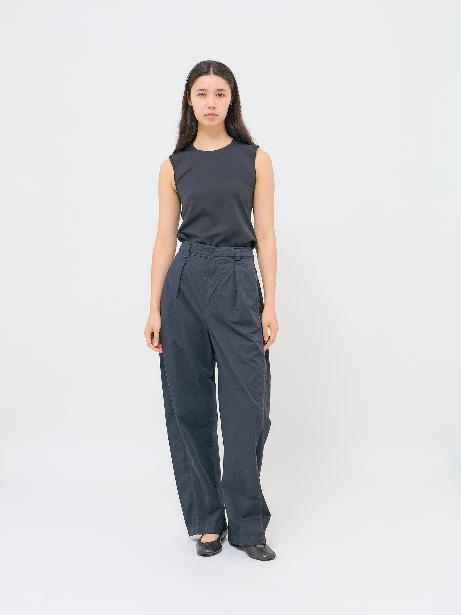 Multi Topstitch Pants Ash Black