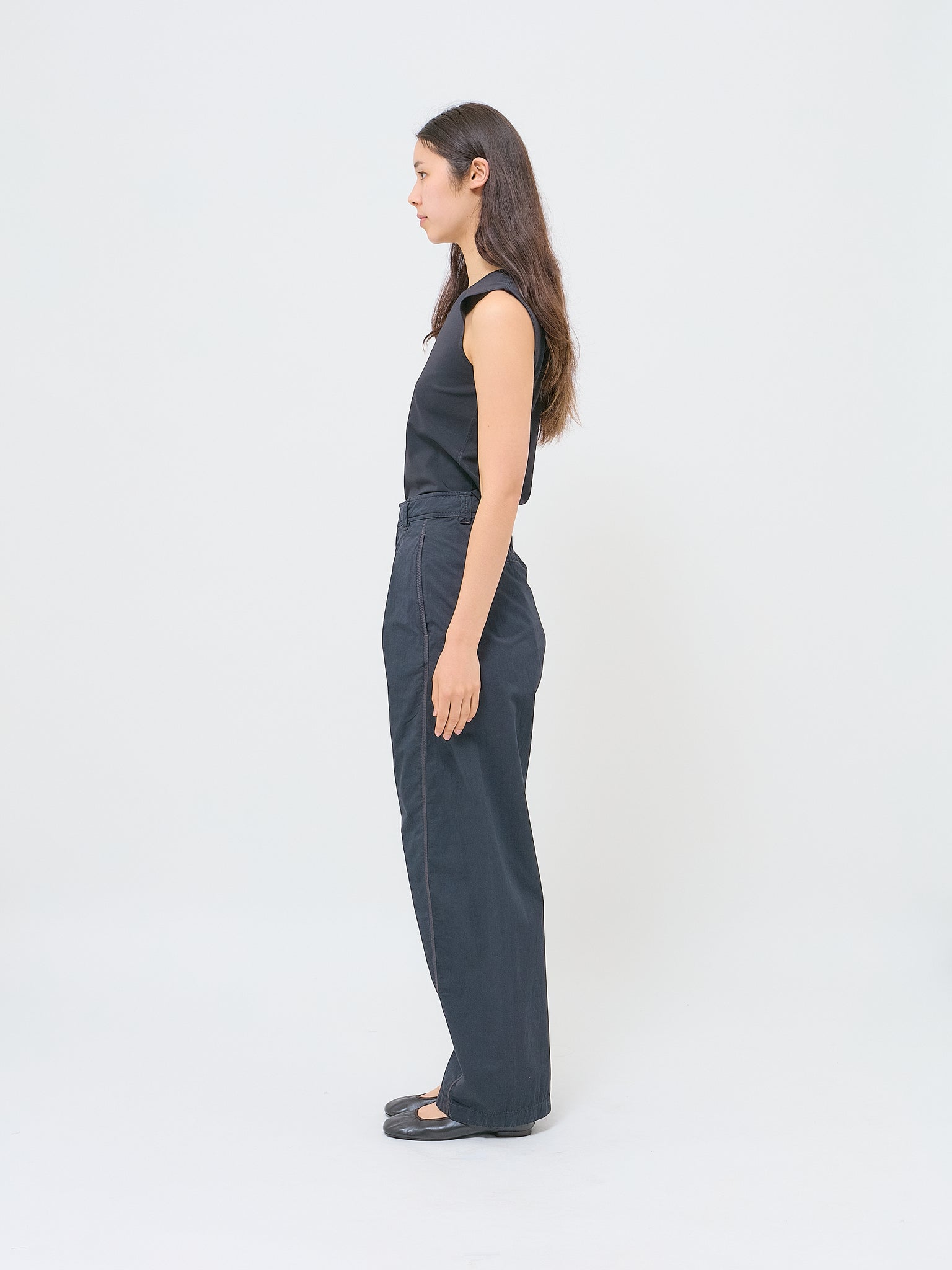 Multi Topstitch Pants Ash Black