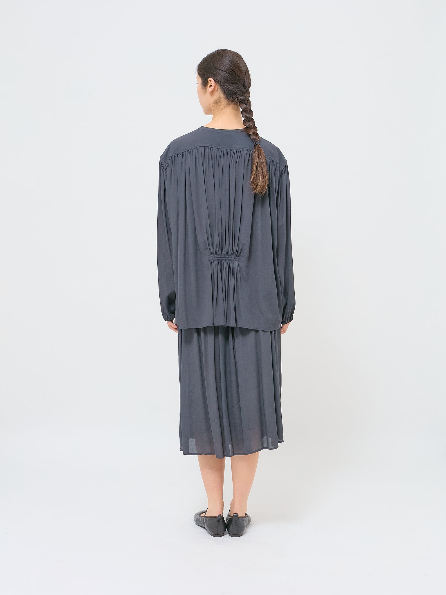 Gathered Blouse Charcoal