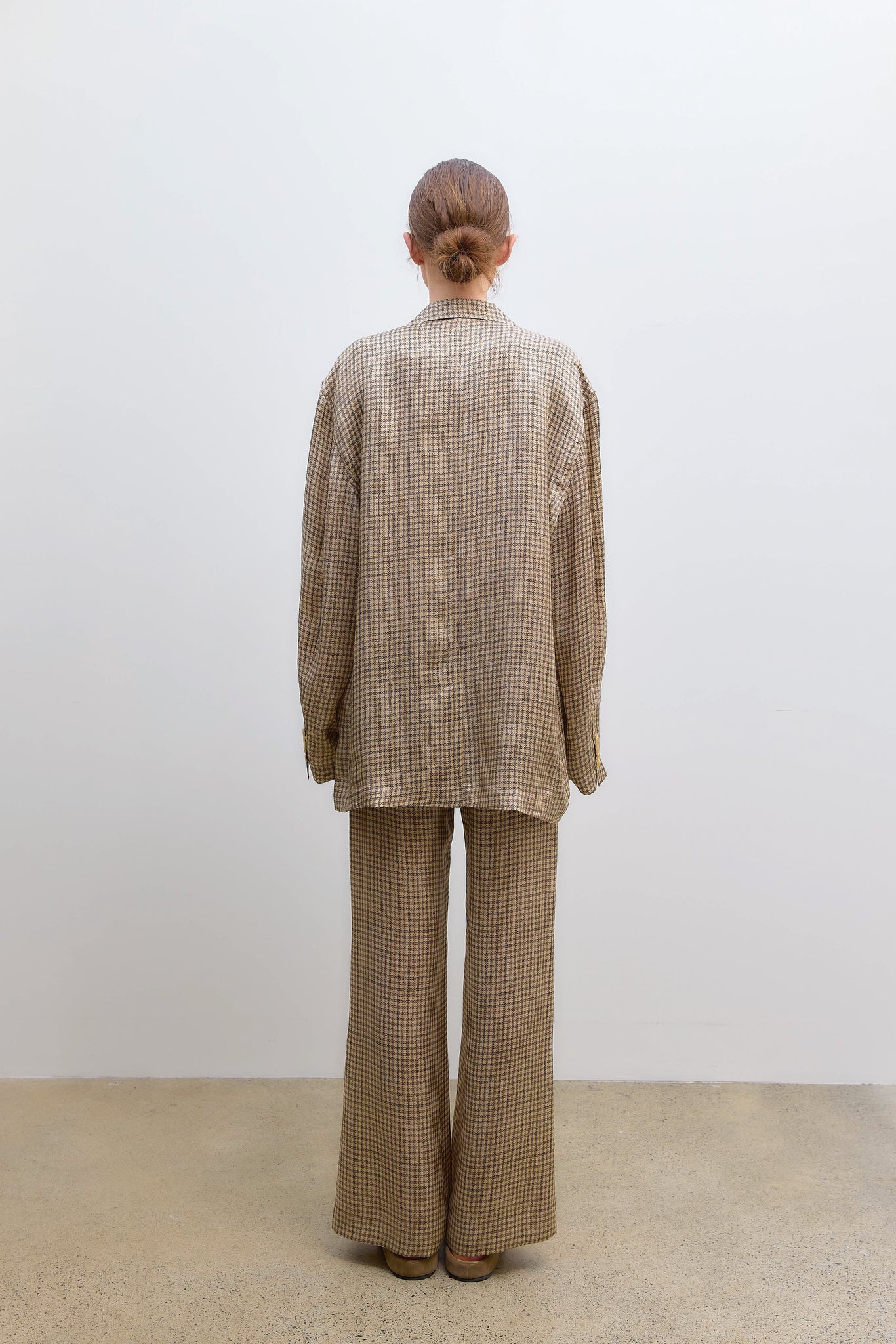 Check Suit Jacket Beige