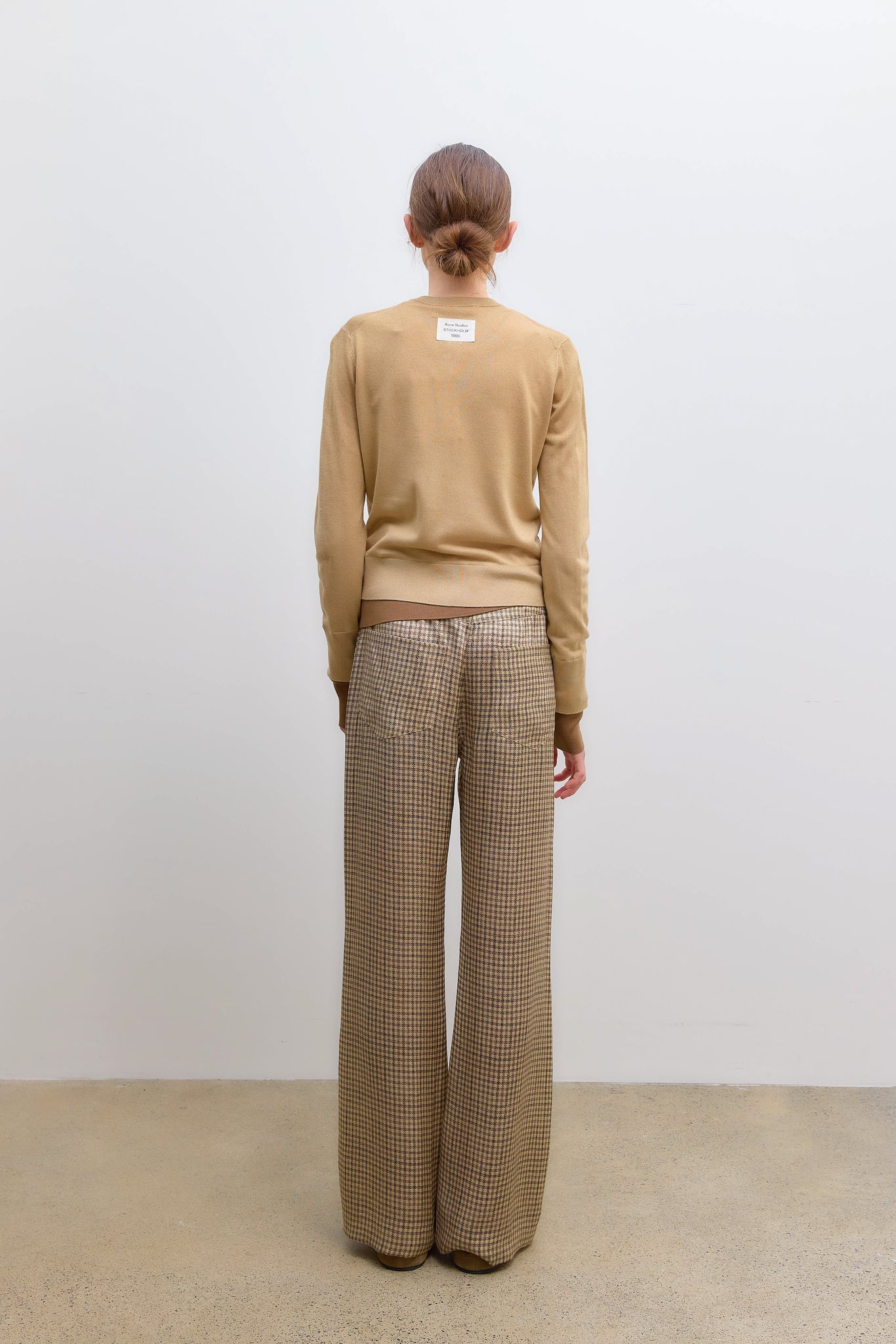 Check Suit Trousers Beige