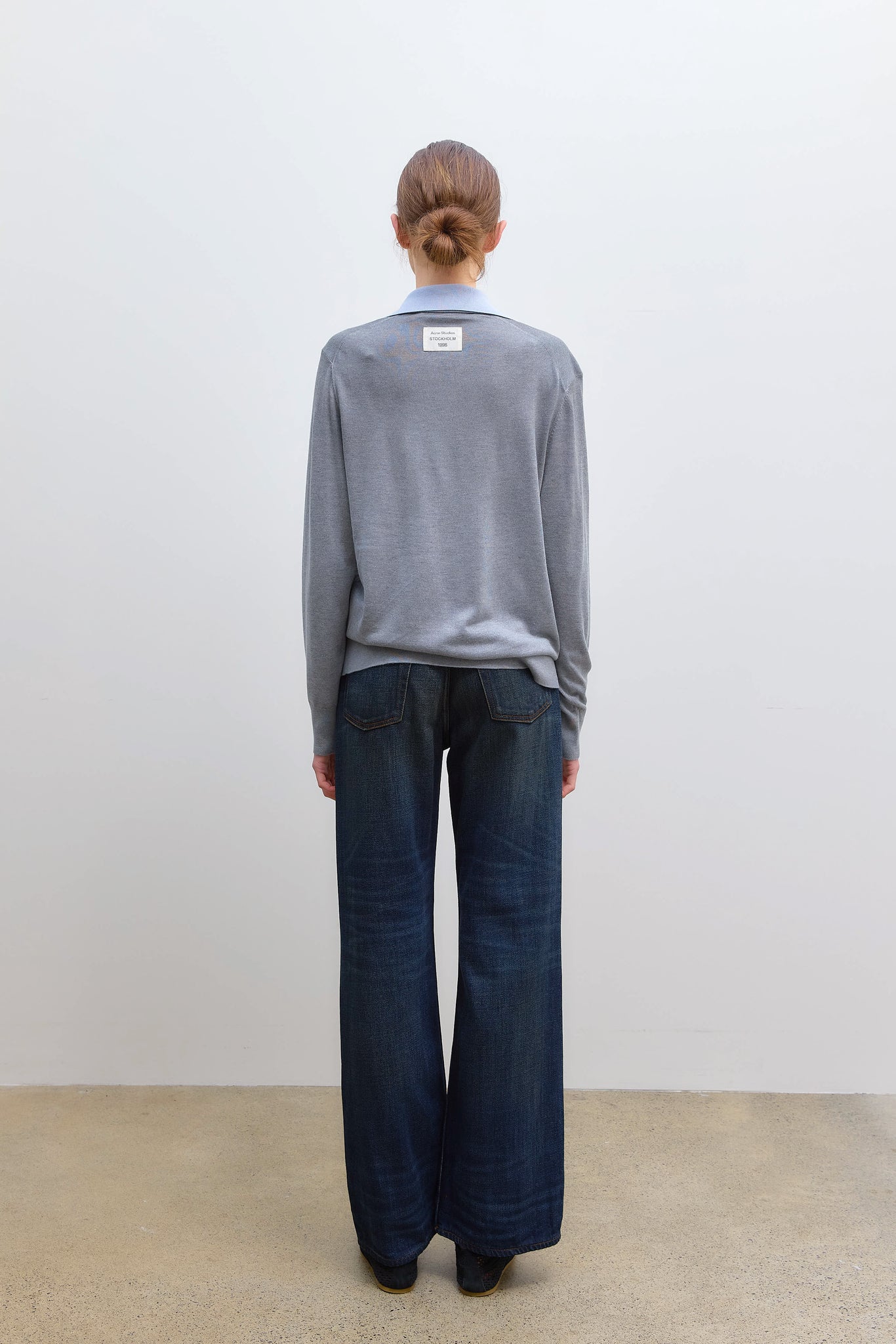 Layered Silk Polo Grey Sky Blue