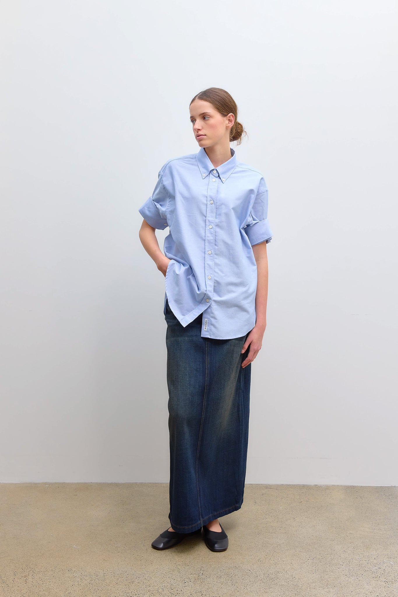 Maxi Denim Skirt Dark Blue