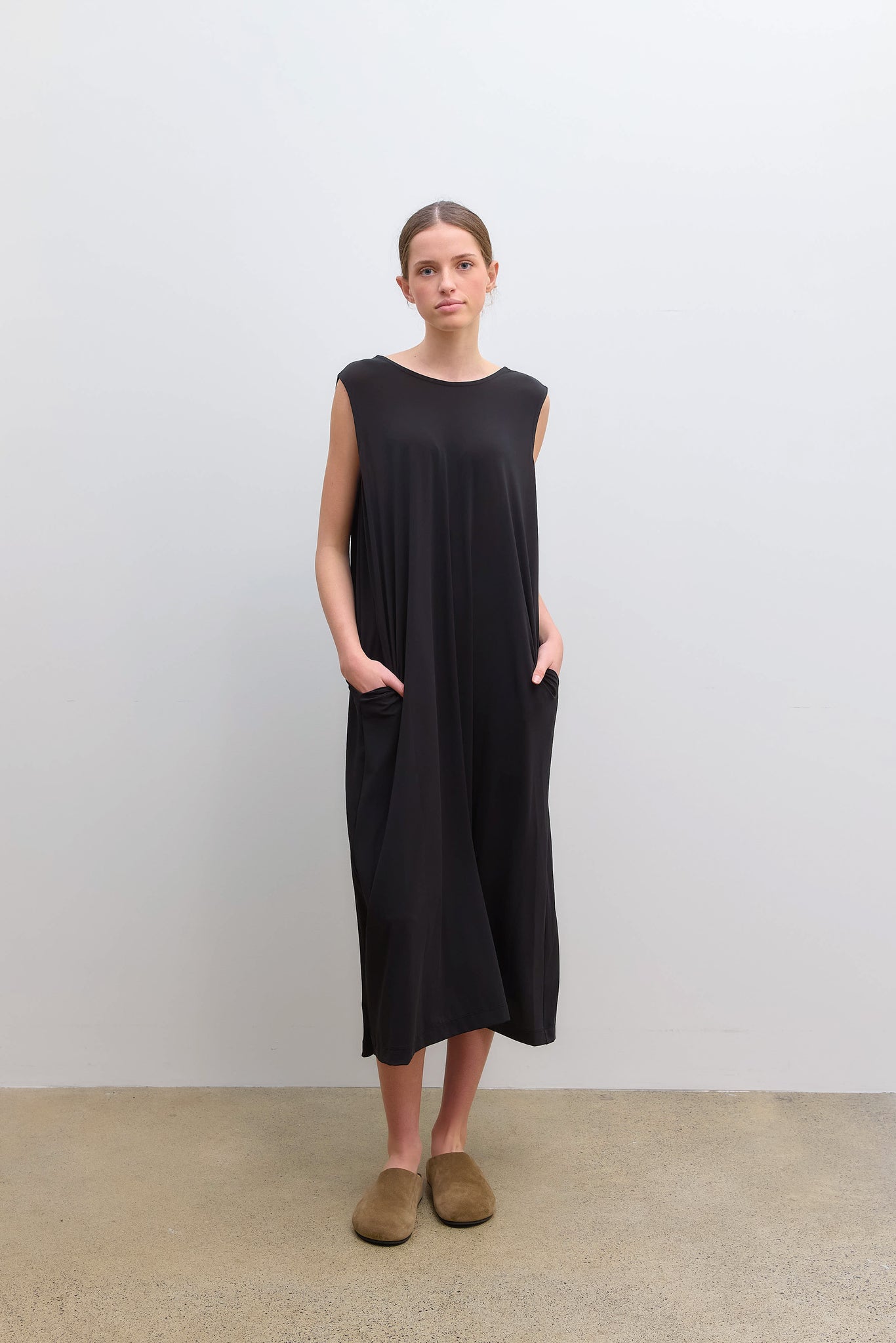 Drape Jersey Dress Black