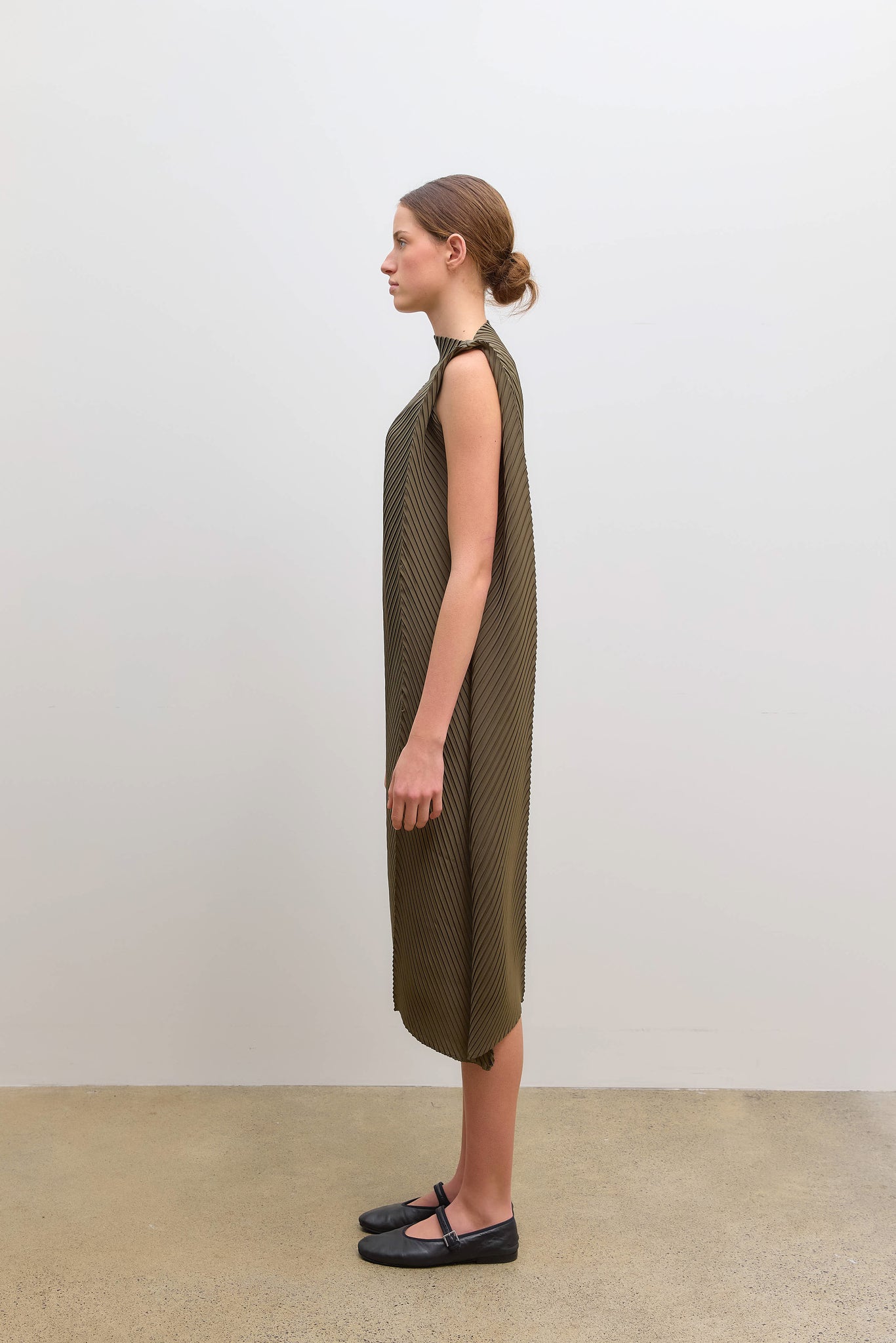 Soft Fold Dress Khaki