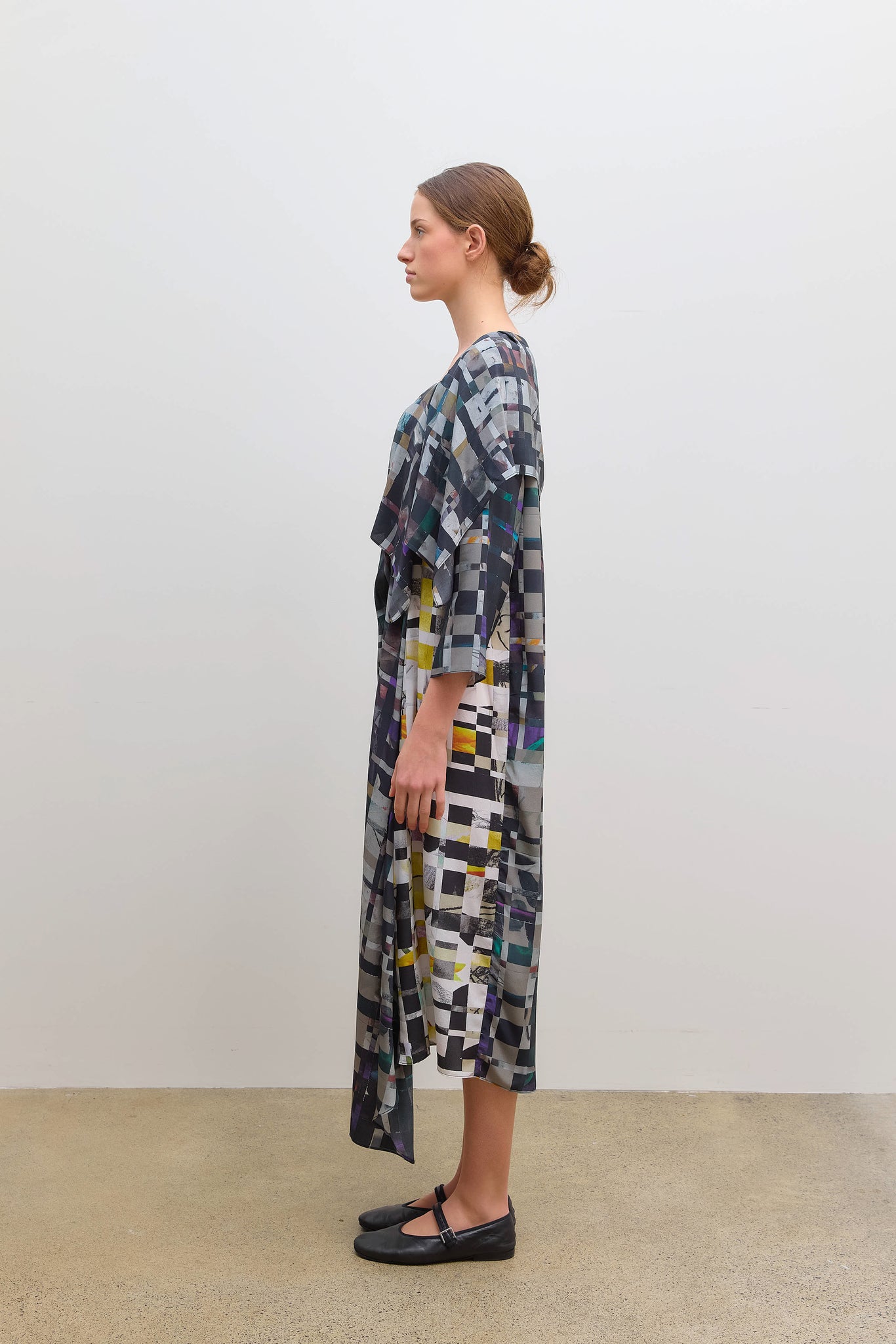 Draped Sequel Dress Print Black Multi