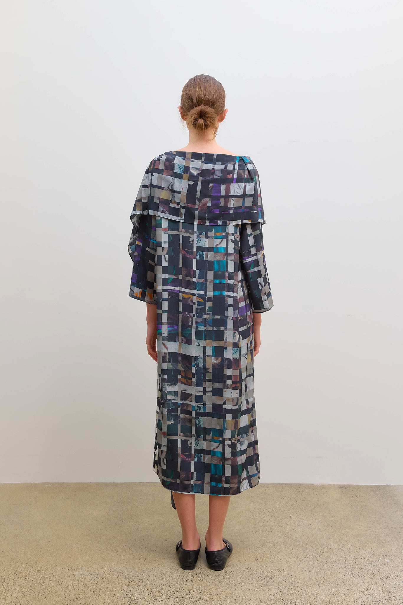 Draped Sequel Dress Print Black Multi