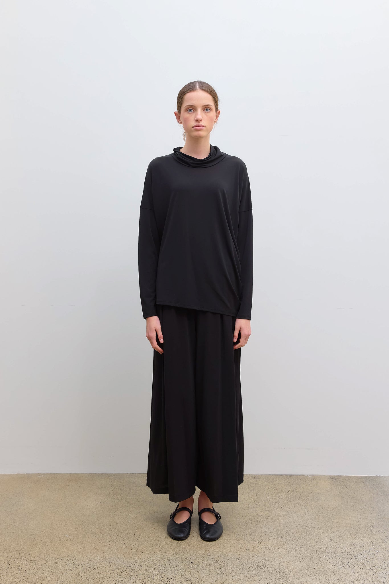 Drape Jersey Pants Black