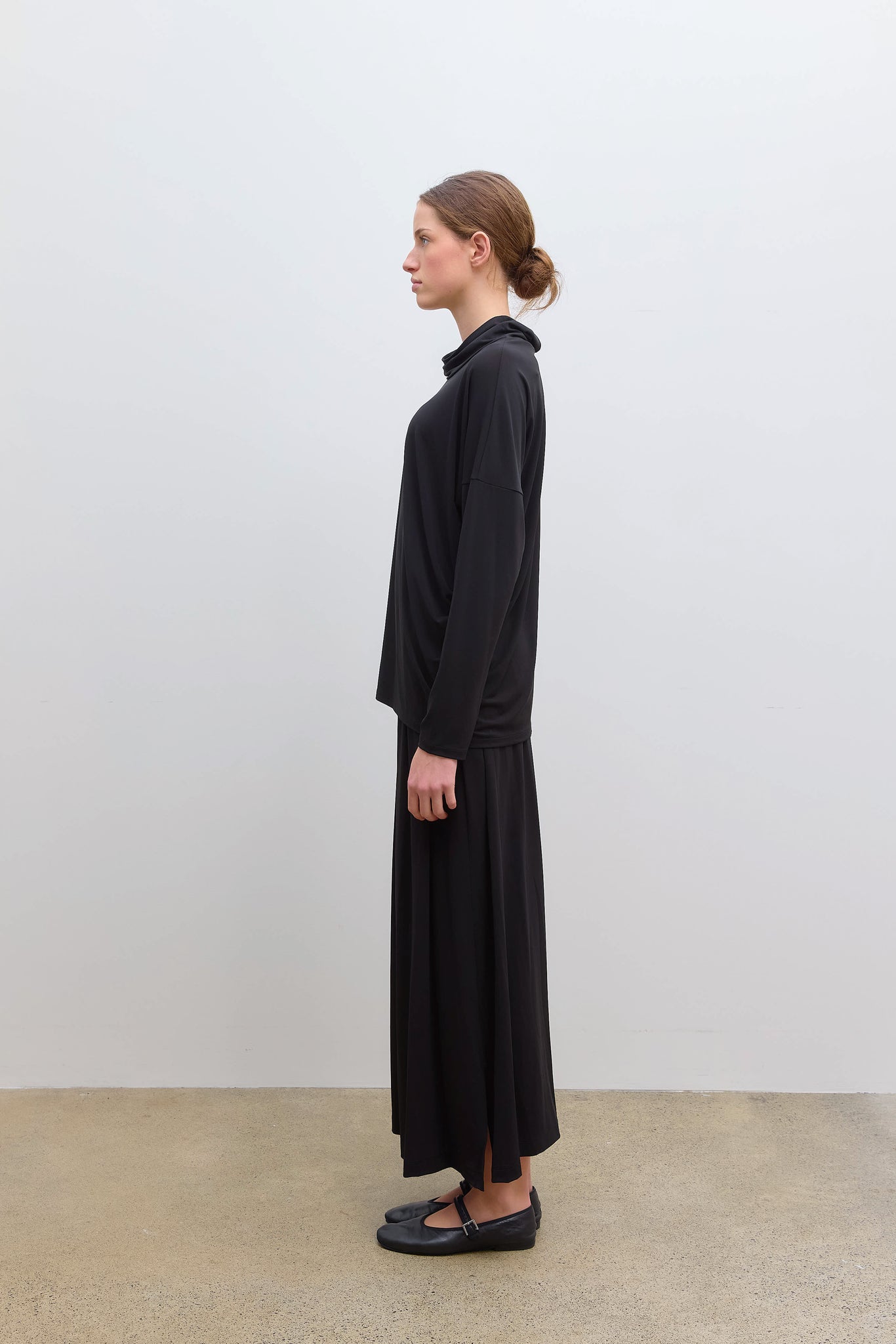 Drape Jersey Pants Black