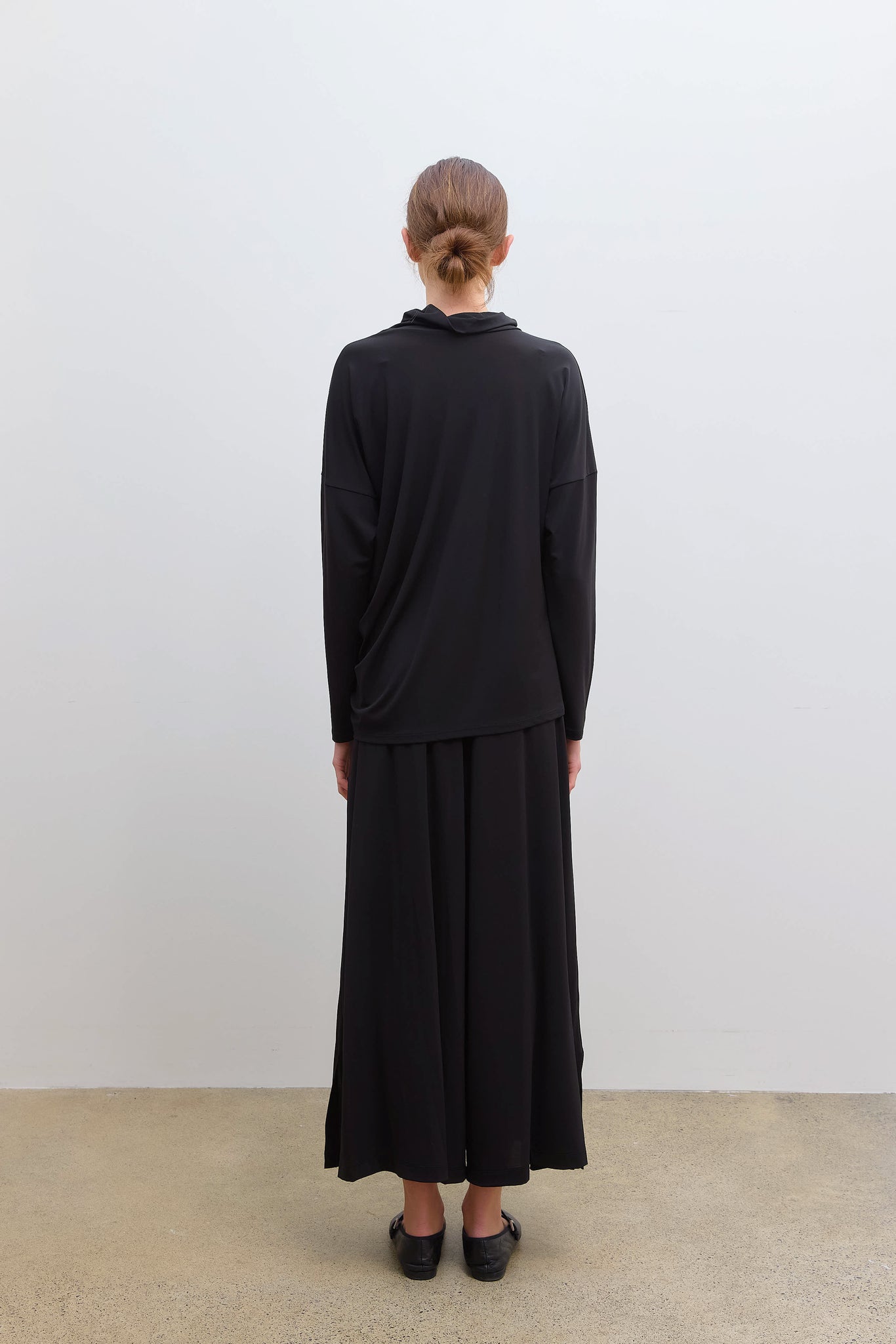 Drape Jersey Pants Black