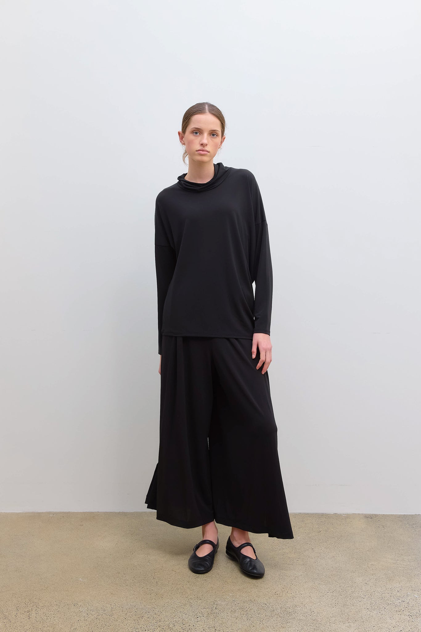 Drape Jersey Top Black