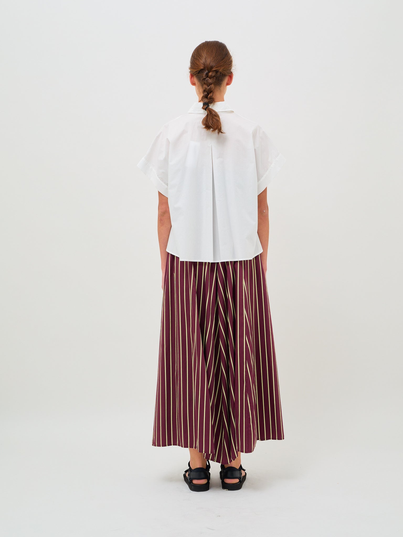 Cotton Popline Boxy Shirt Bianco