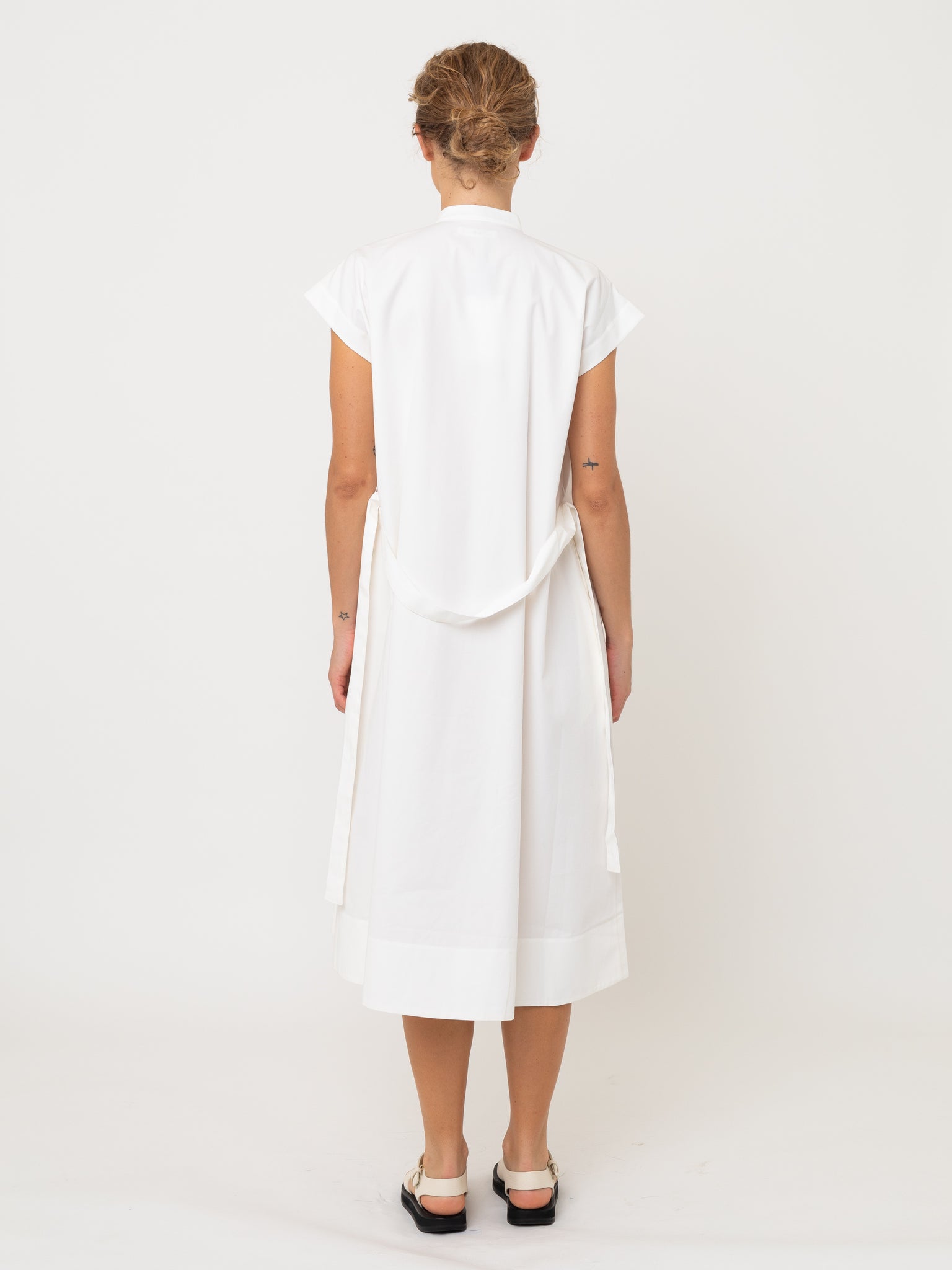 Embroidered Dress White Cotton