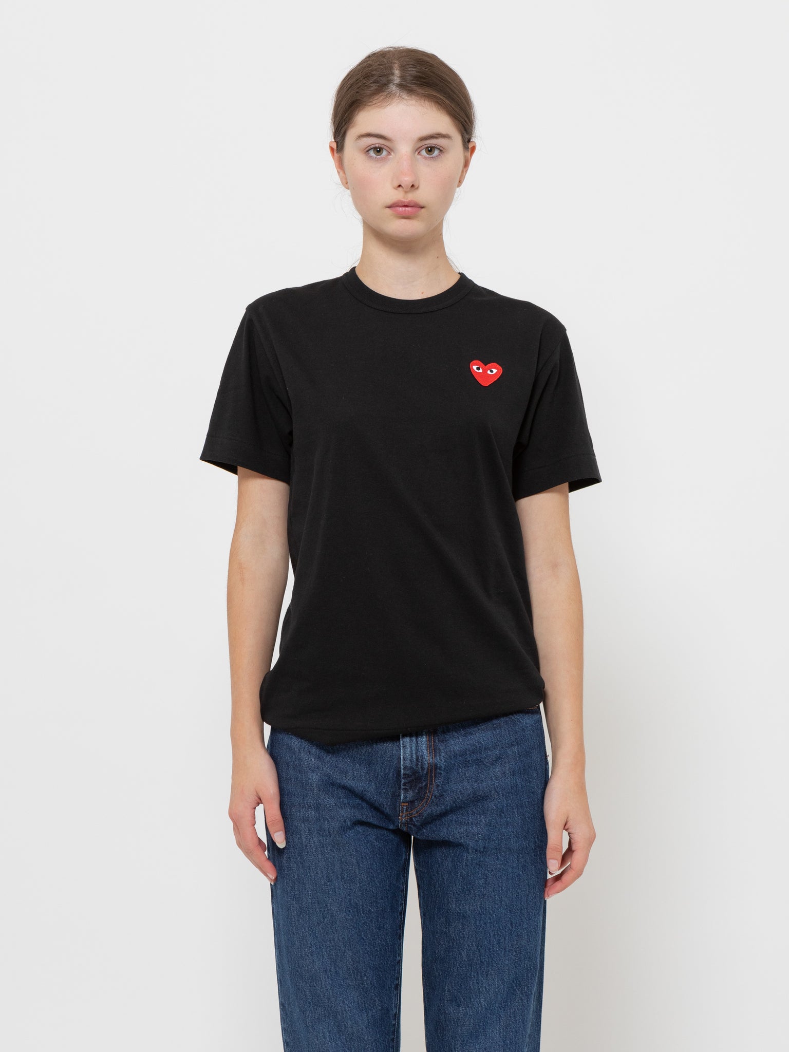 Men's Fit T-Shirt Black with Red Heart