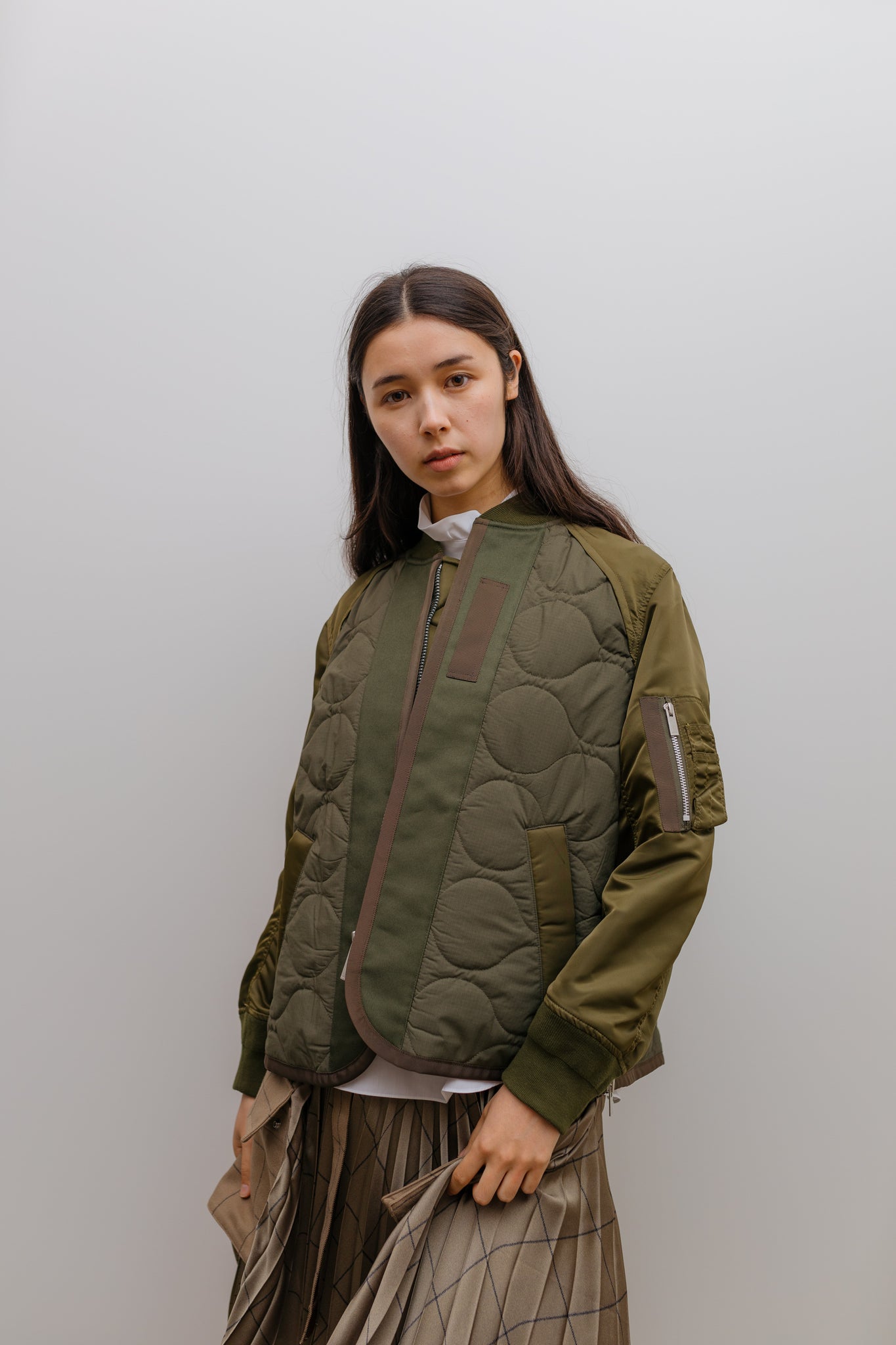 Nylon Twill x Rip Stop Jacket Khaki and Olive