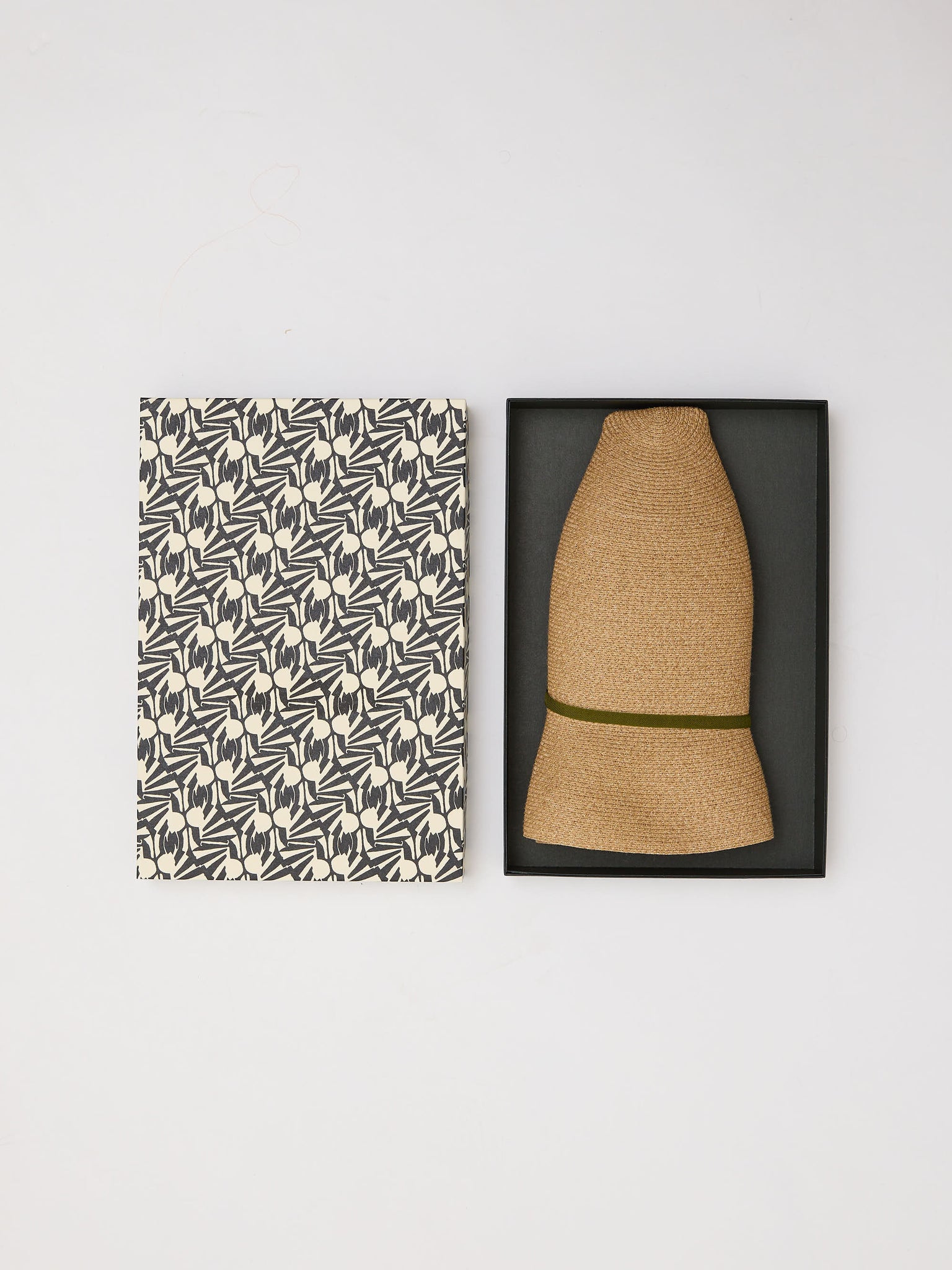 Paper Braid Light Hat Short Rim Mix Brown Olive