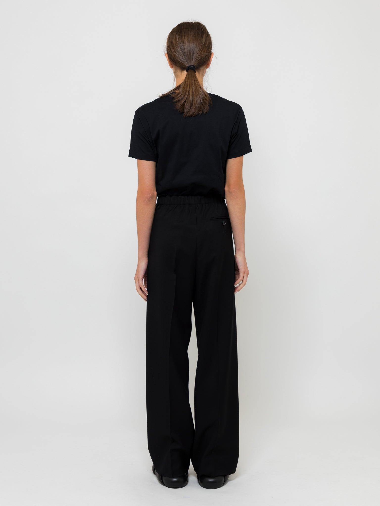 Tailored Pinstripe Trousers Black