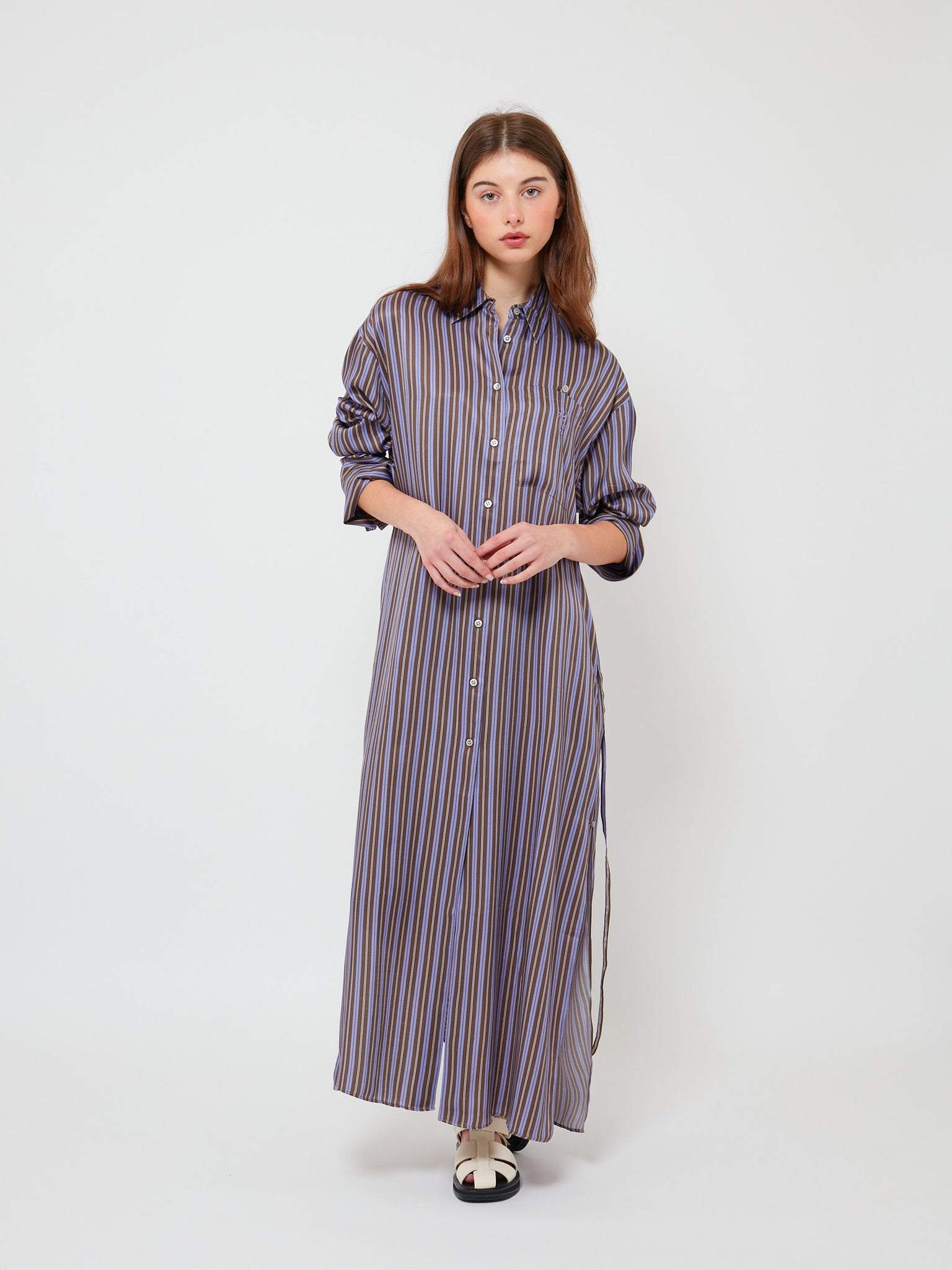 Stripe Dress Purple Anthracite