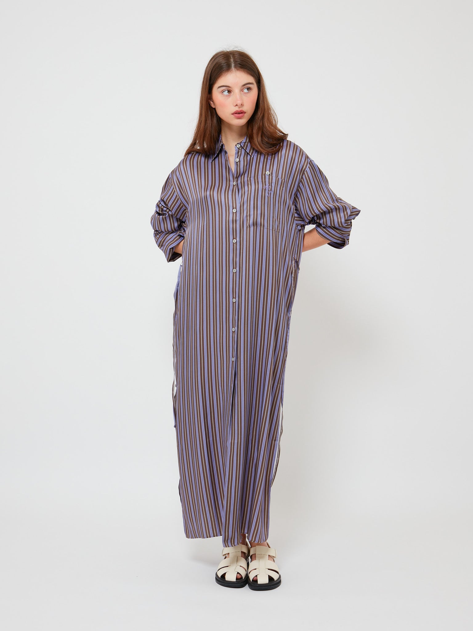 Stripe Dress Purple Anthracite