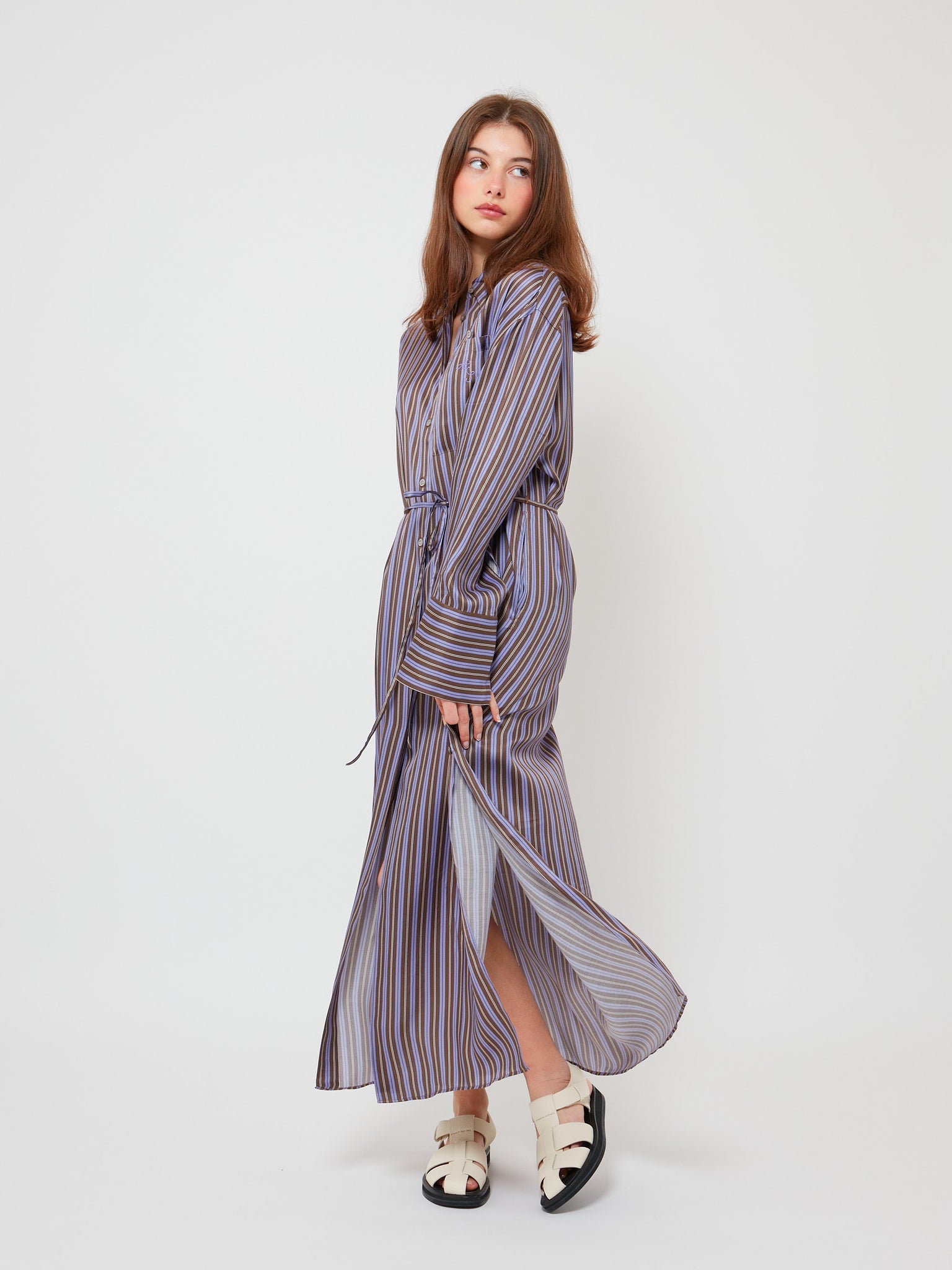 Stripe Dress Purple Anthracite